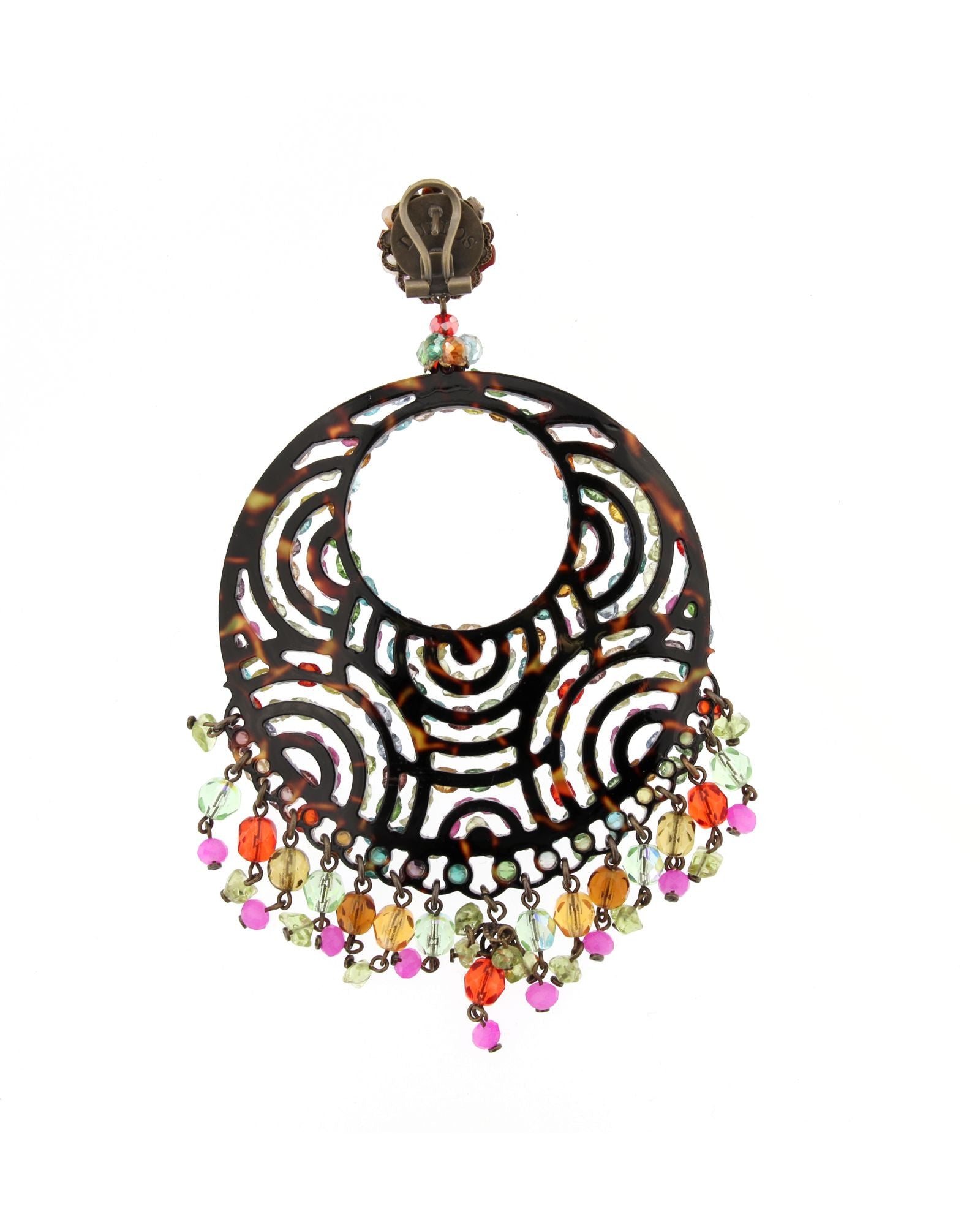 Pendientes Dublos de minerales multicolor