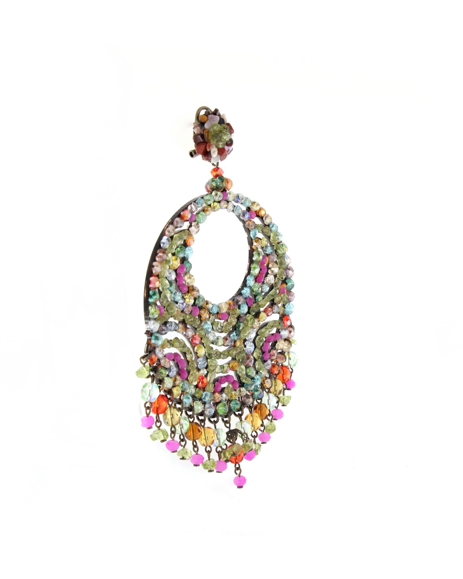 Pendientes Dublos de minerales multicolor