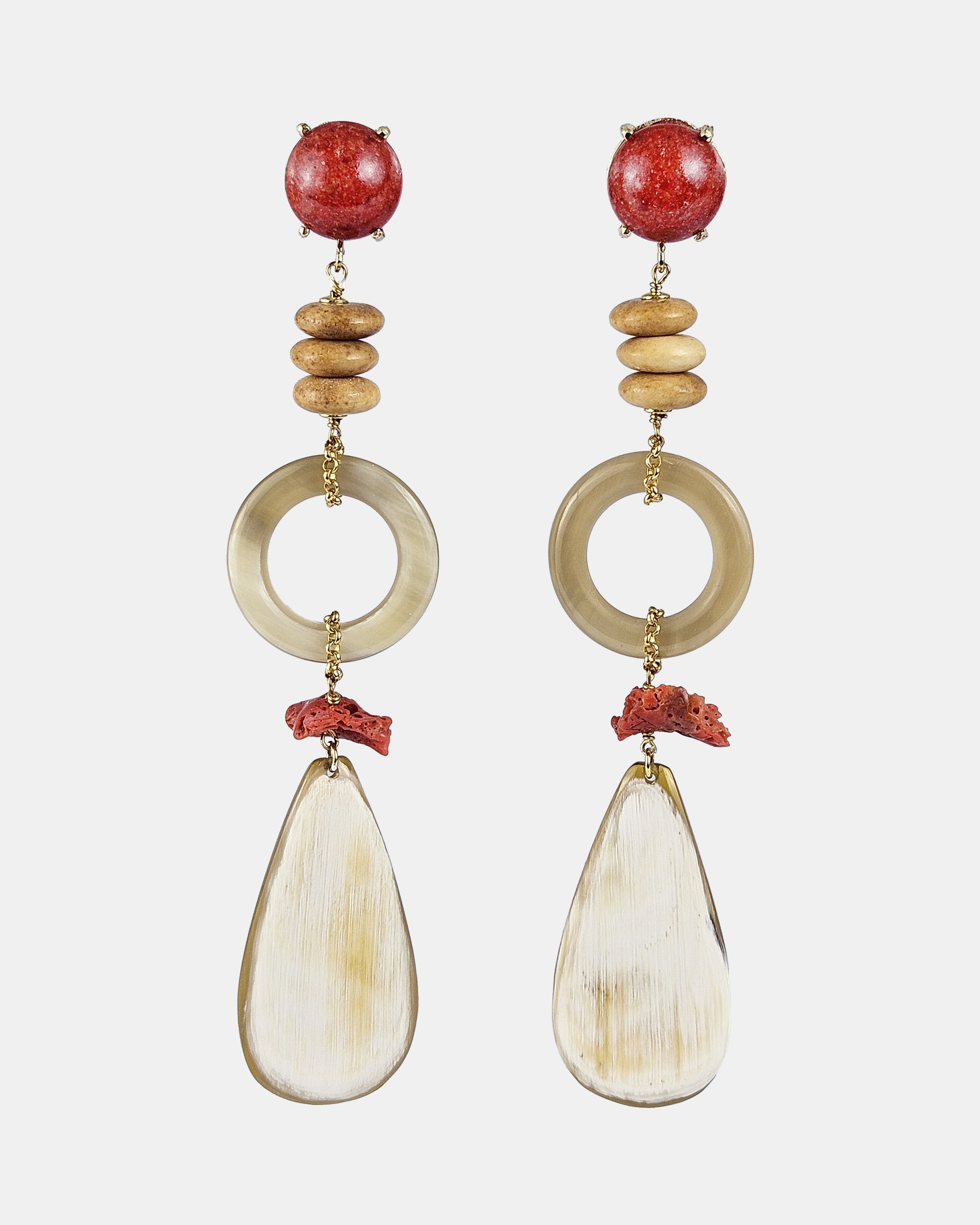 Pendientes cuerno y coral