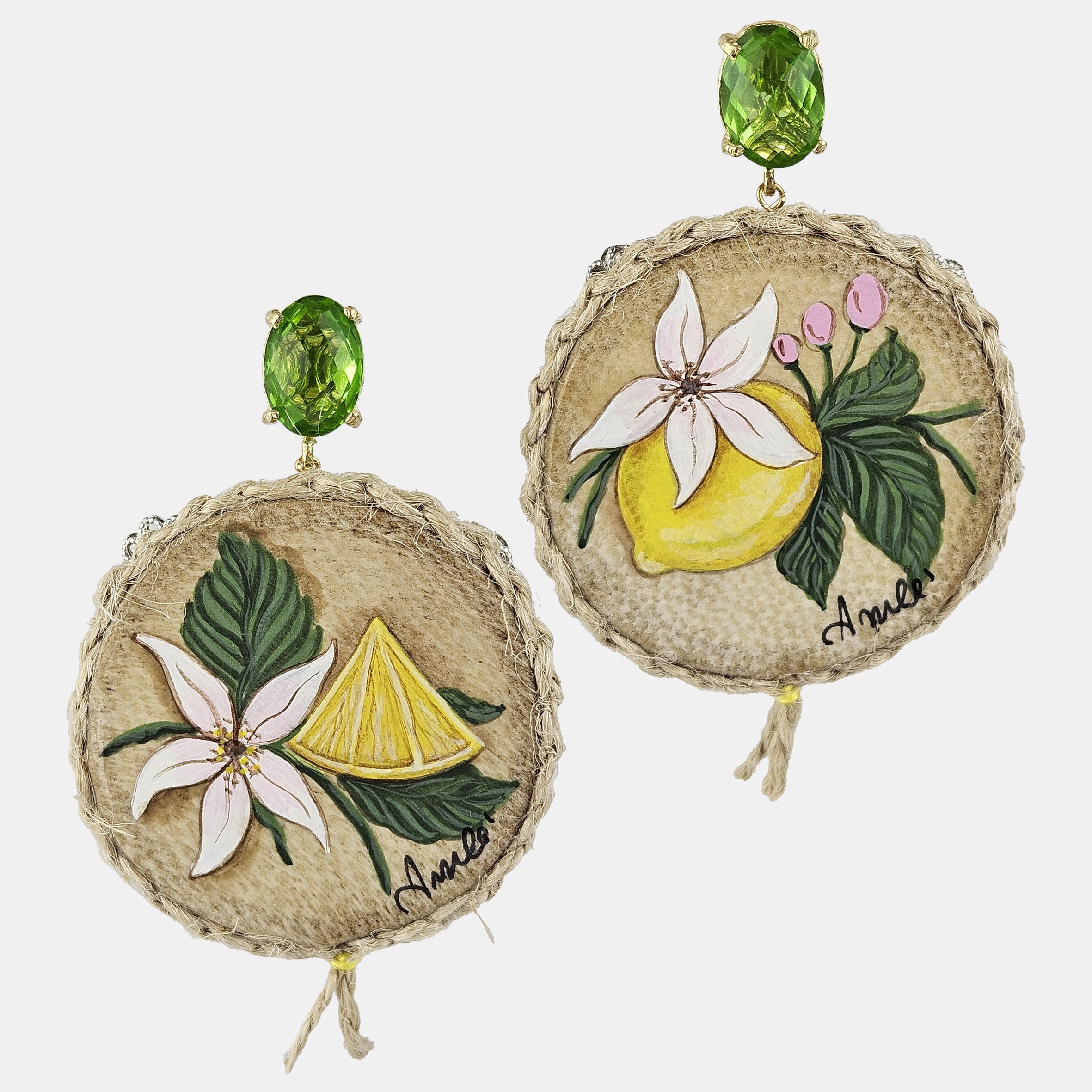 Pendientes tamburello rústico