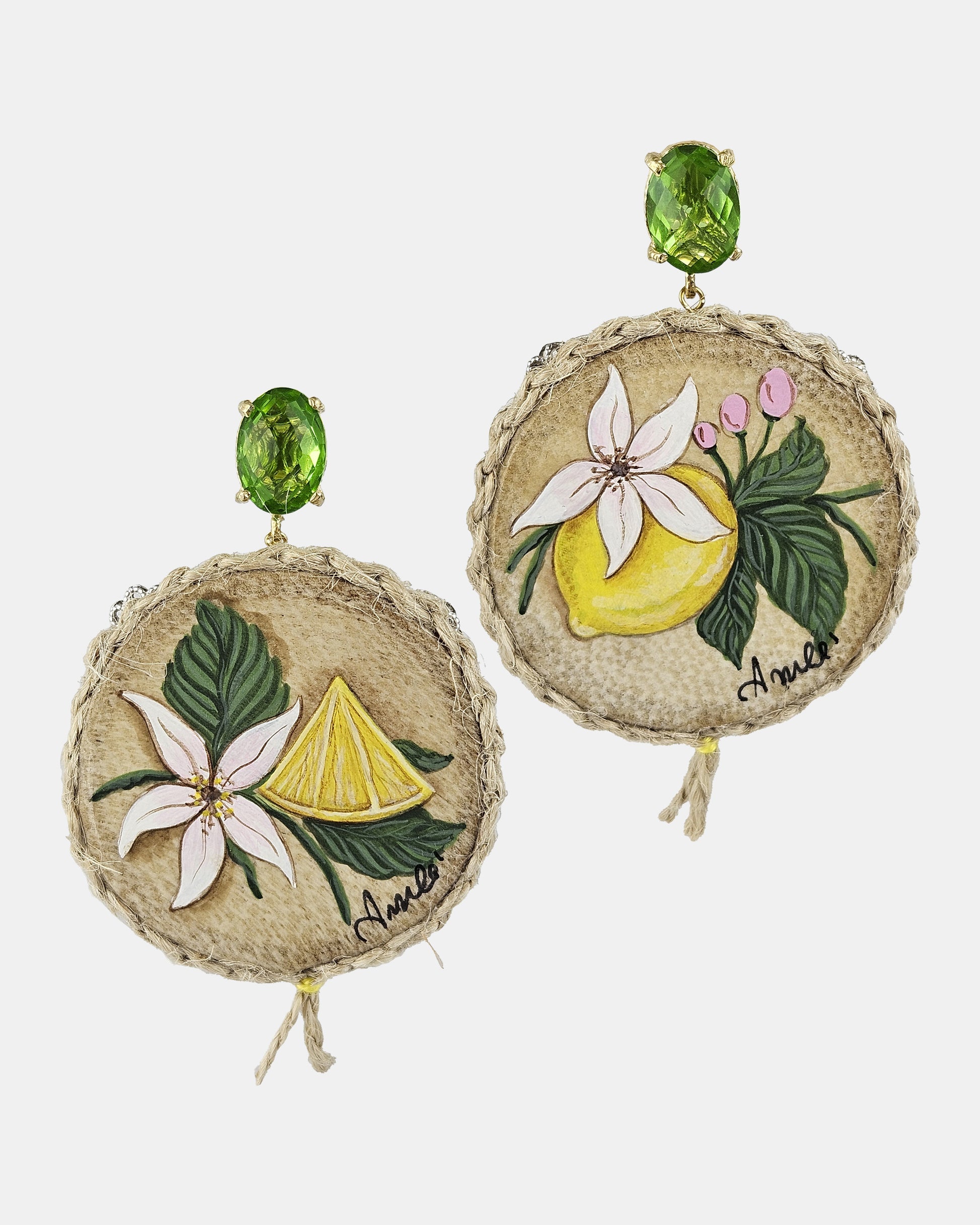 Pendientes tamburello rústico