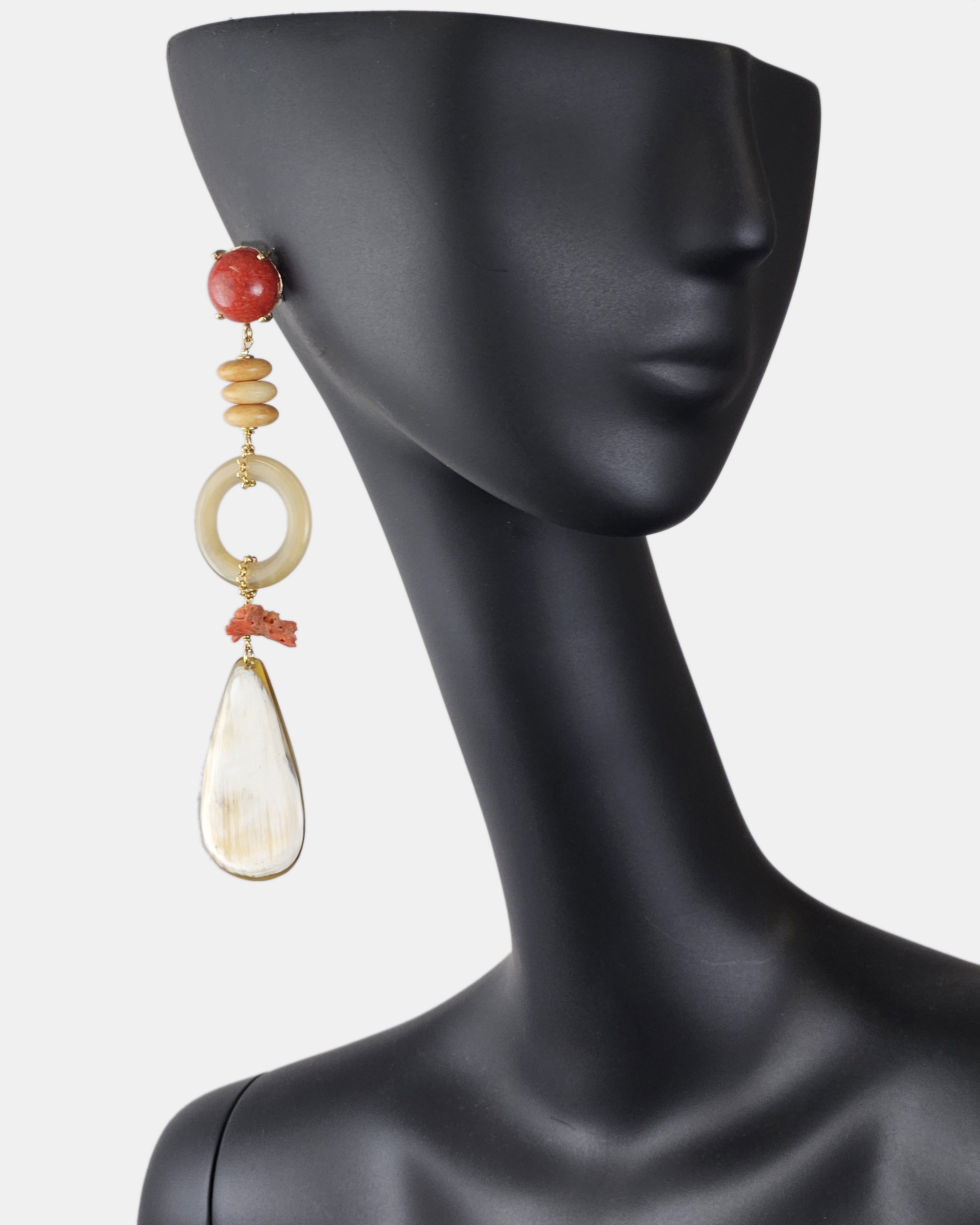 Pendientes cuerno y coral