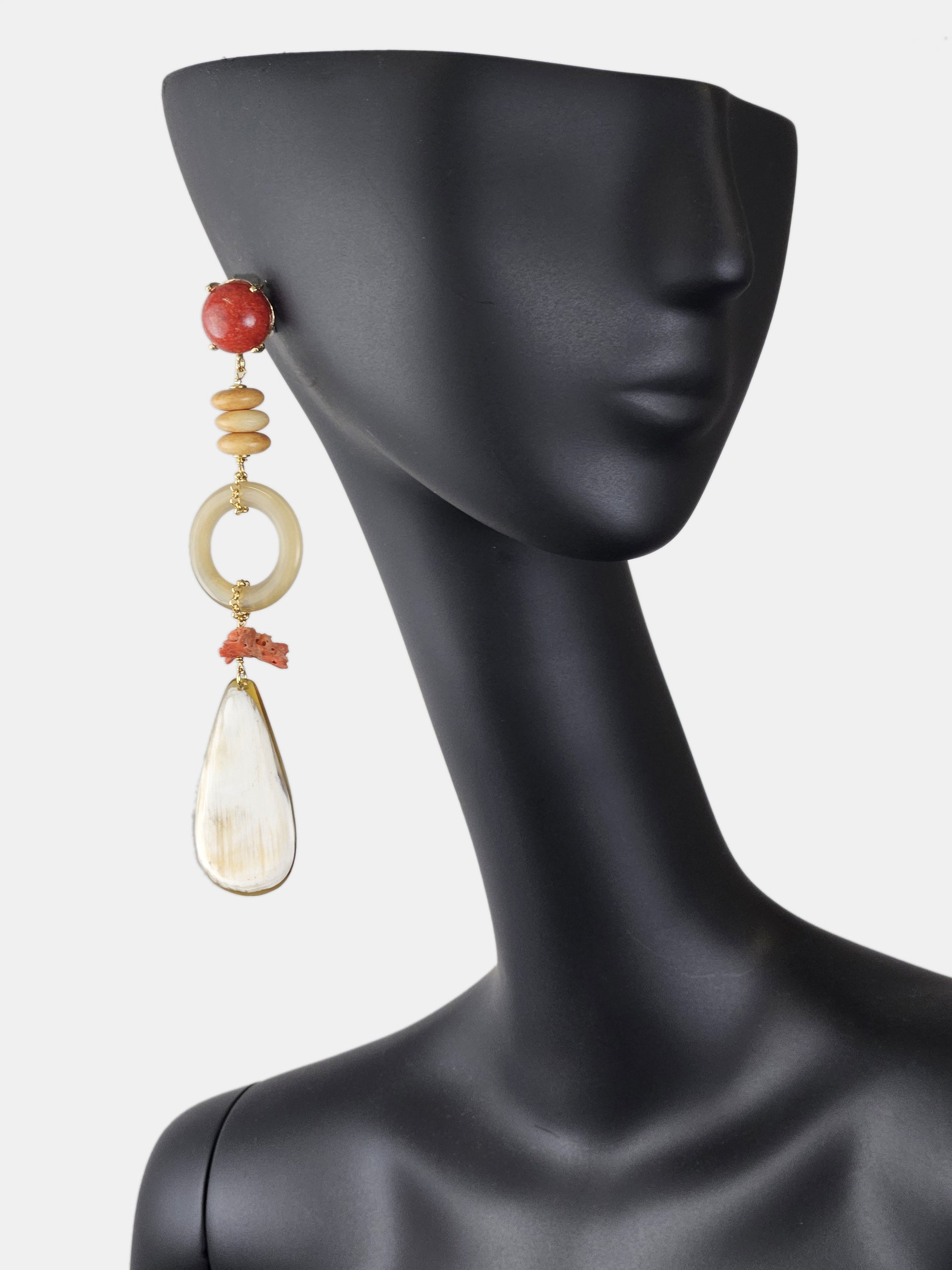 Pendientes cuerno y coral