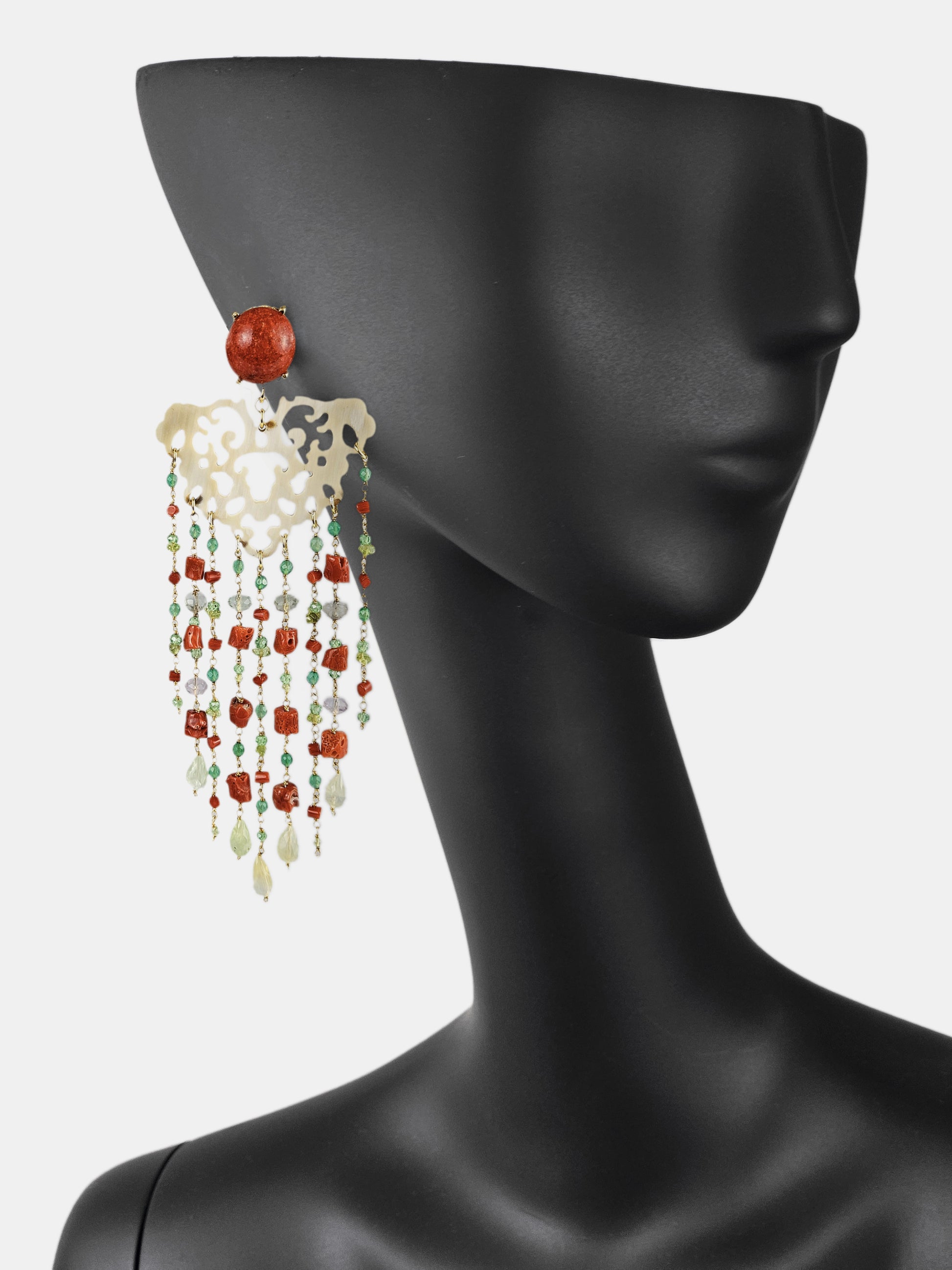 Pendientes filigrana cascada cuerno