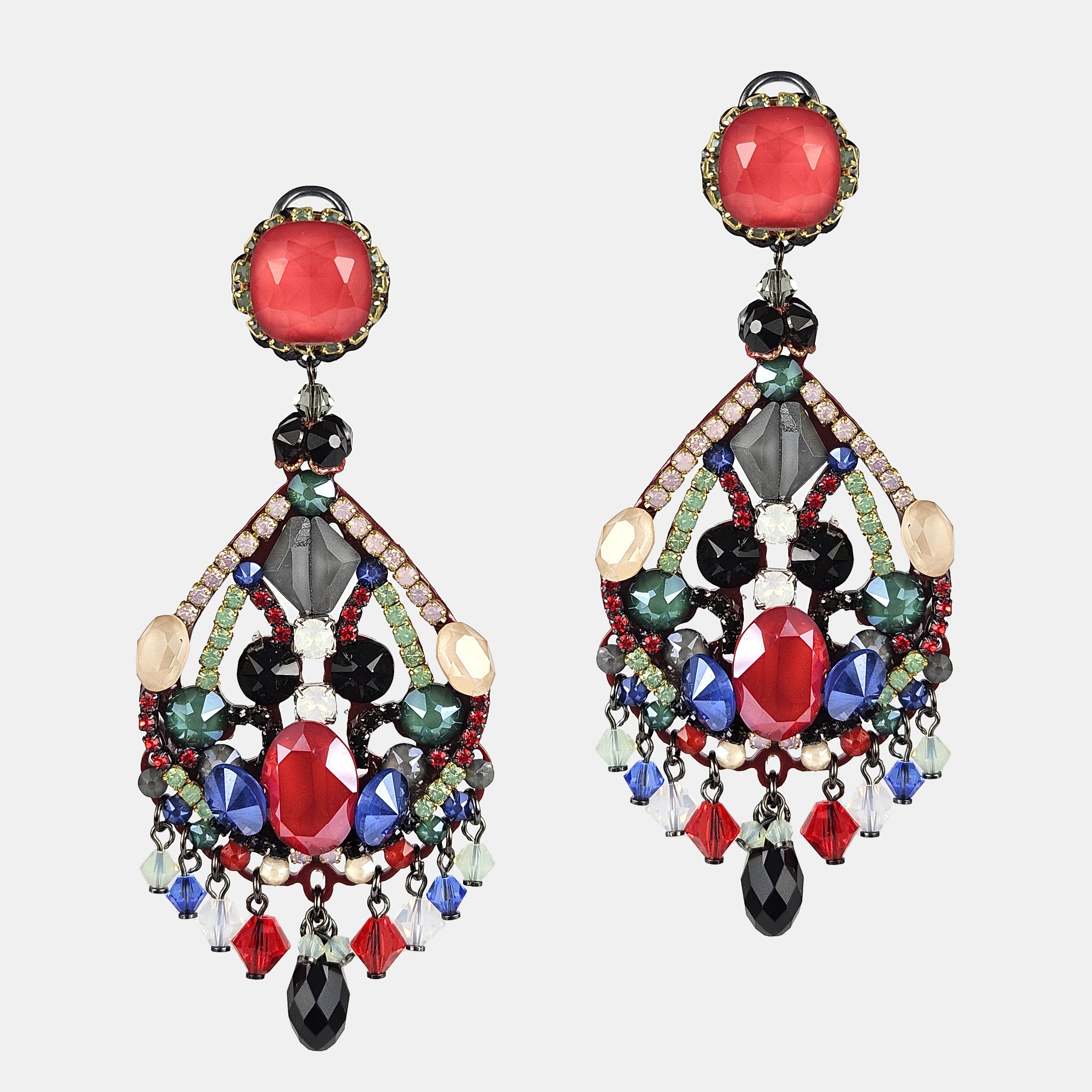 Boucles d'oreilles multicolores Dublos Luminar Swarovski 