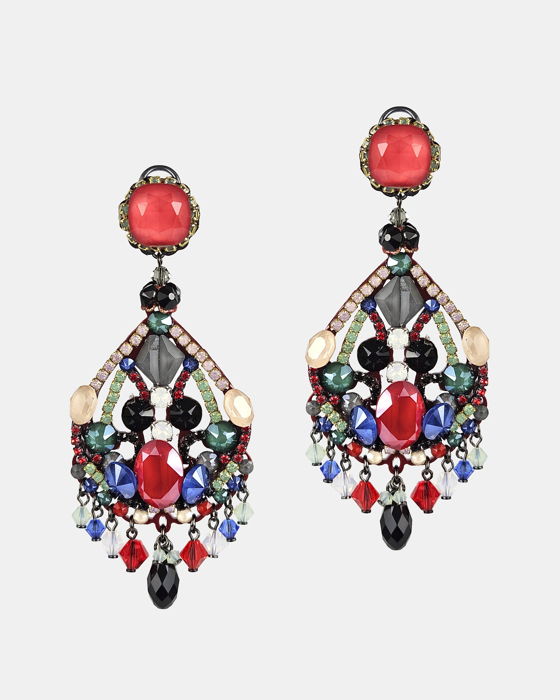 Boucles d'oreilles multicolores Dublos Luminar Swarovski 