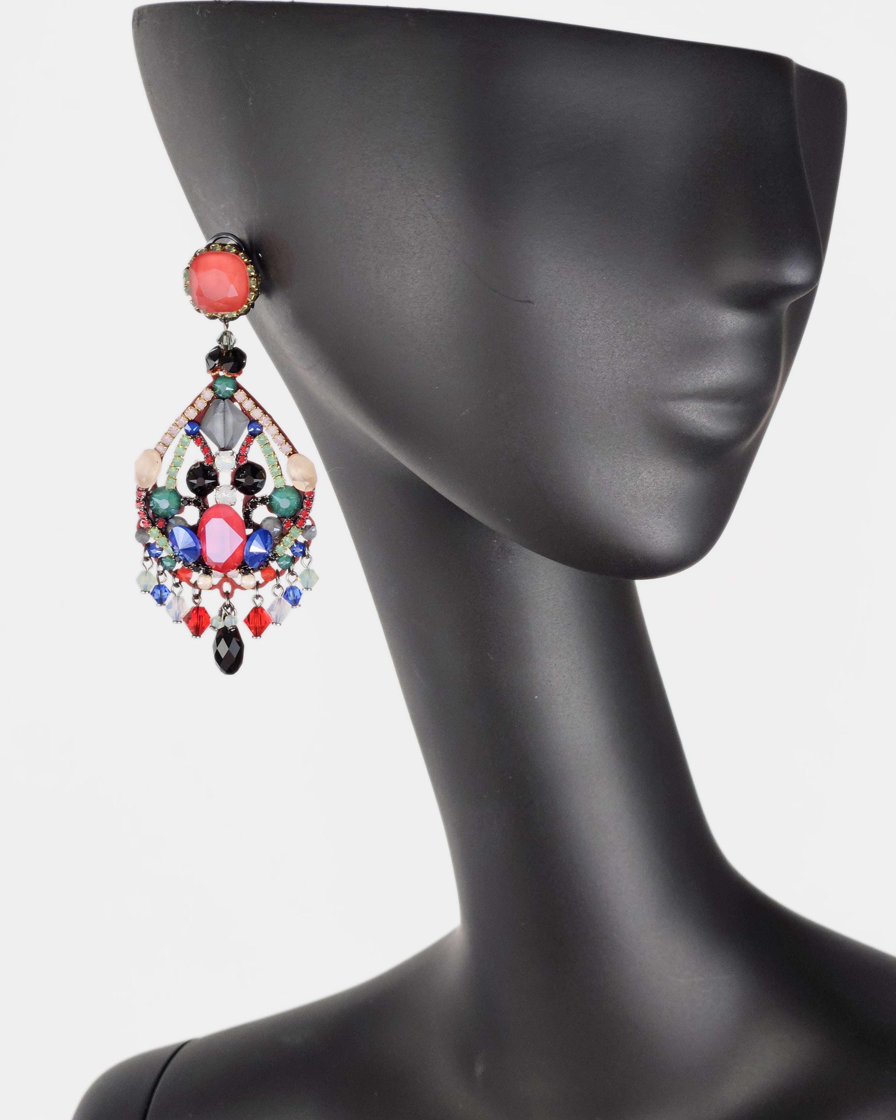 Boucles d'oreilles multicolores Dublos Luminar Swarovski 