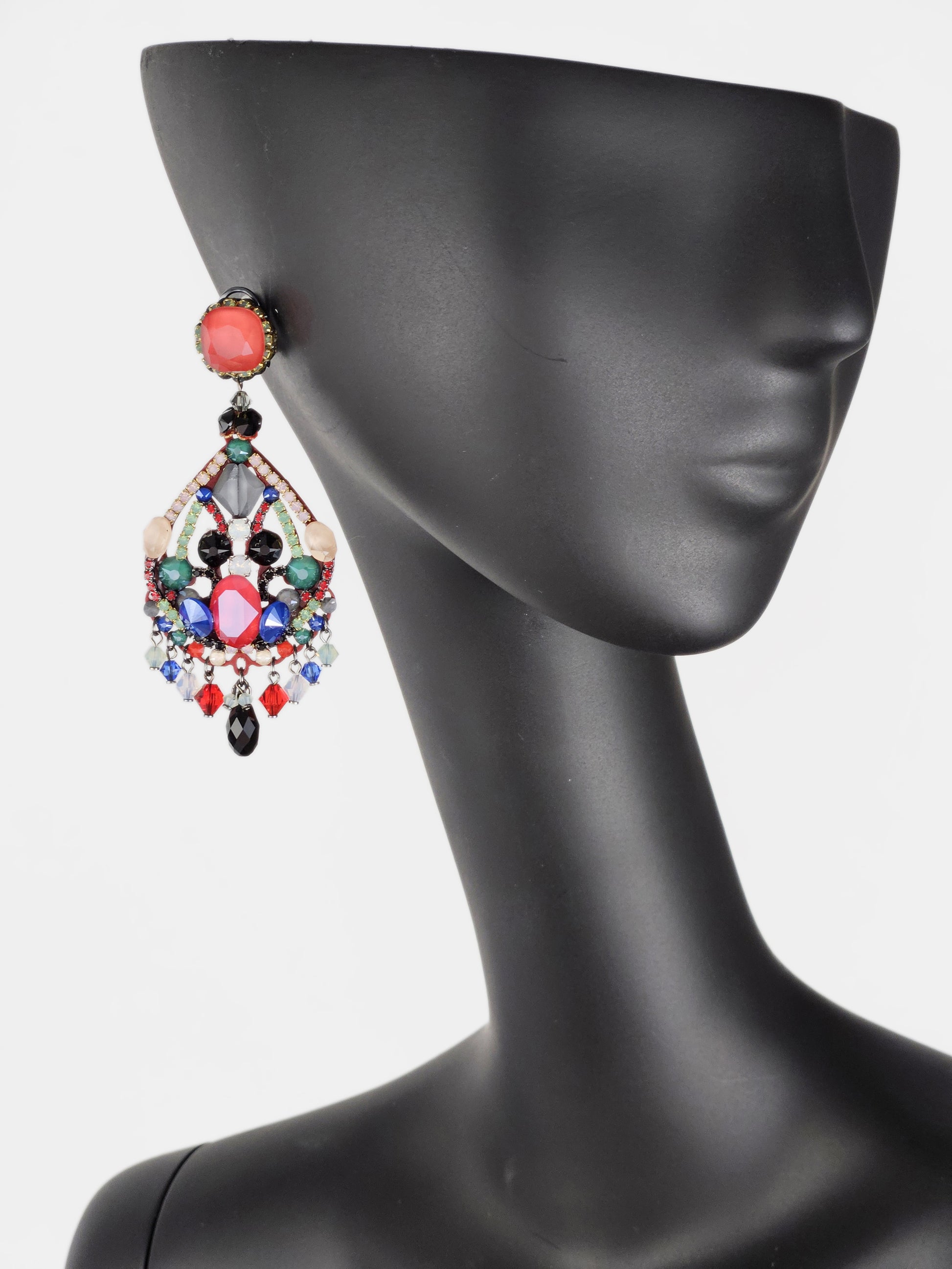 Boucles d'oreilles multicolores Dublos Luminar Swarovski 