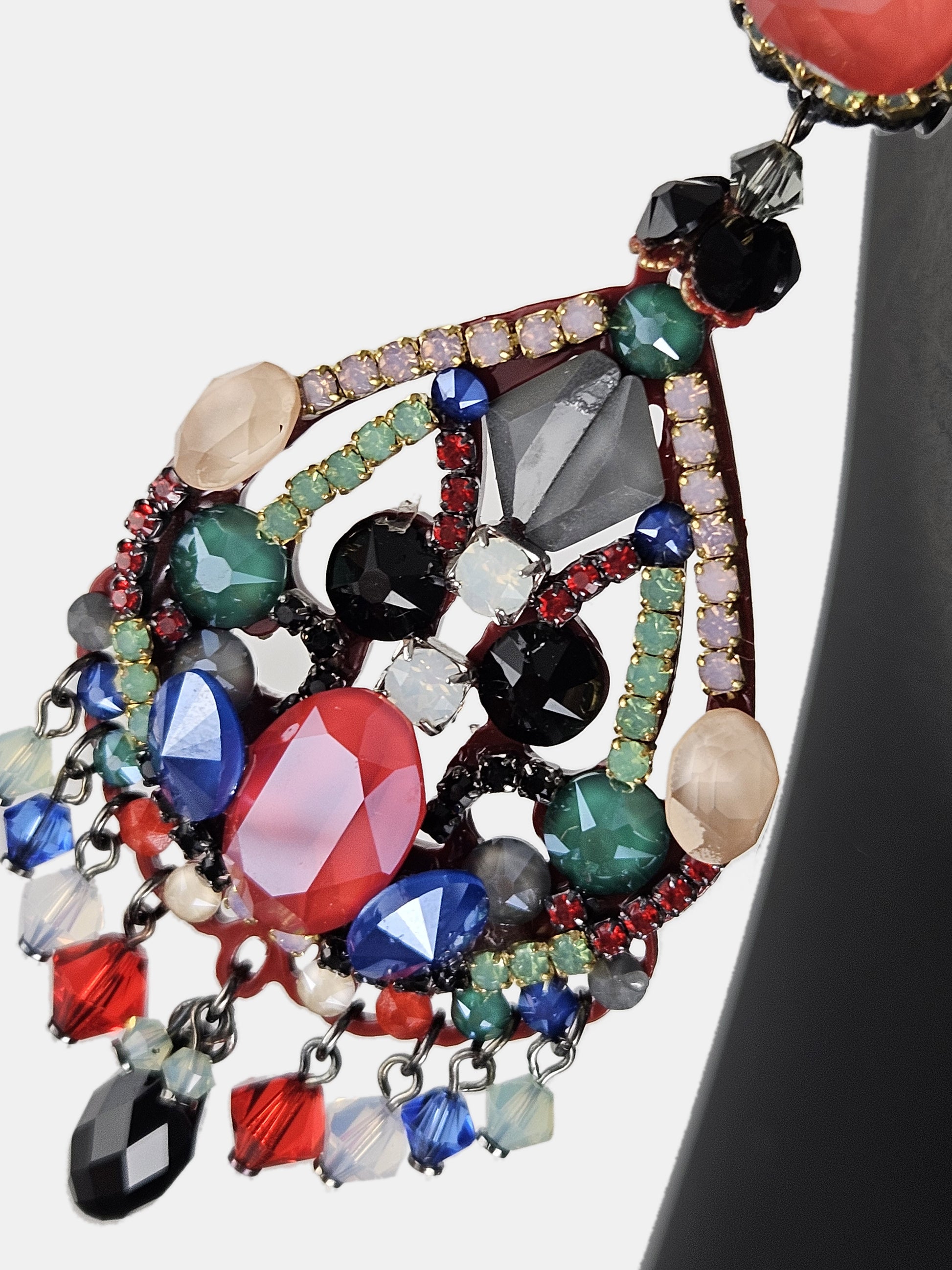 Boucles d'oreilles multicolores Dublos Luminar Swarovski 