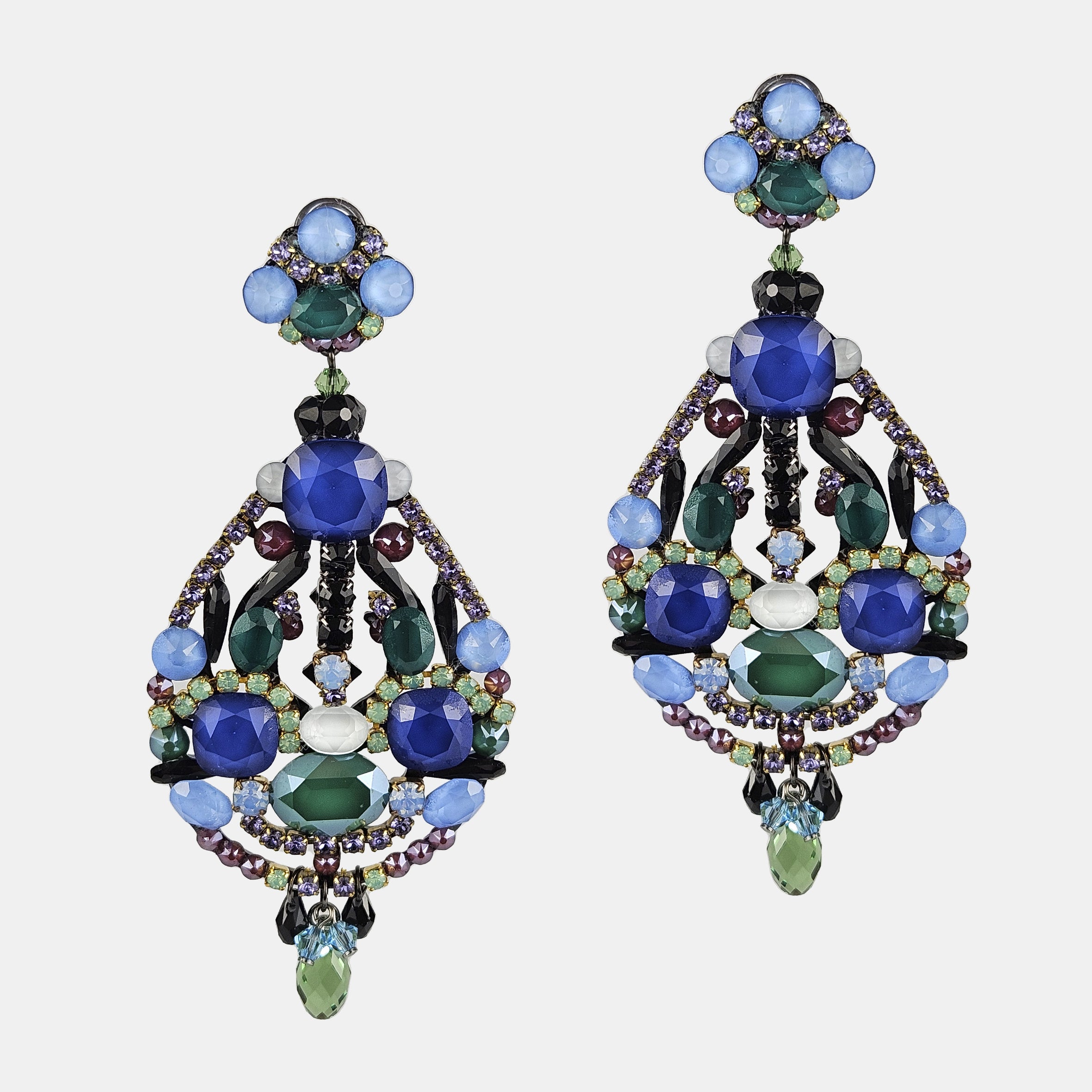 Pendientes Dublos swarovski Iris azul y verde