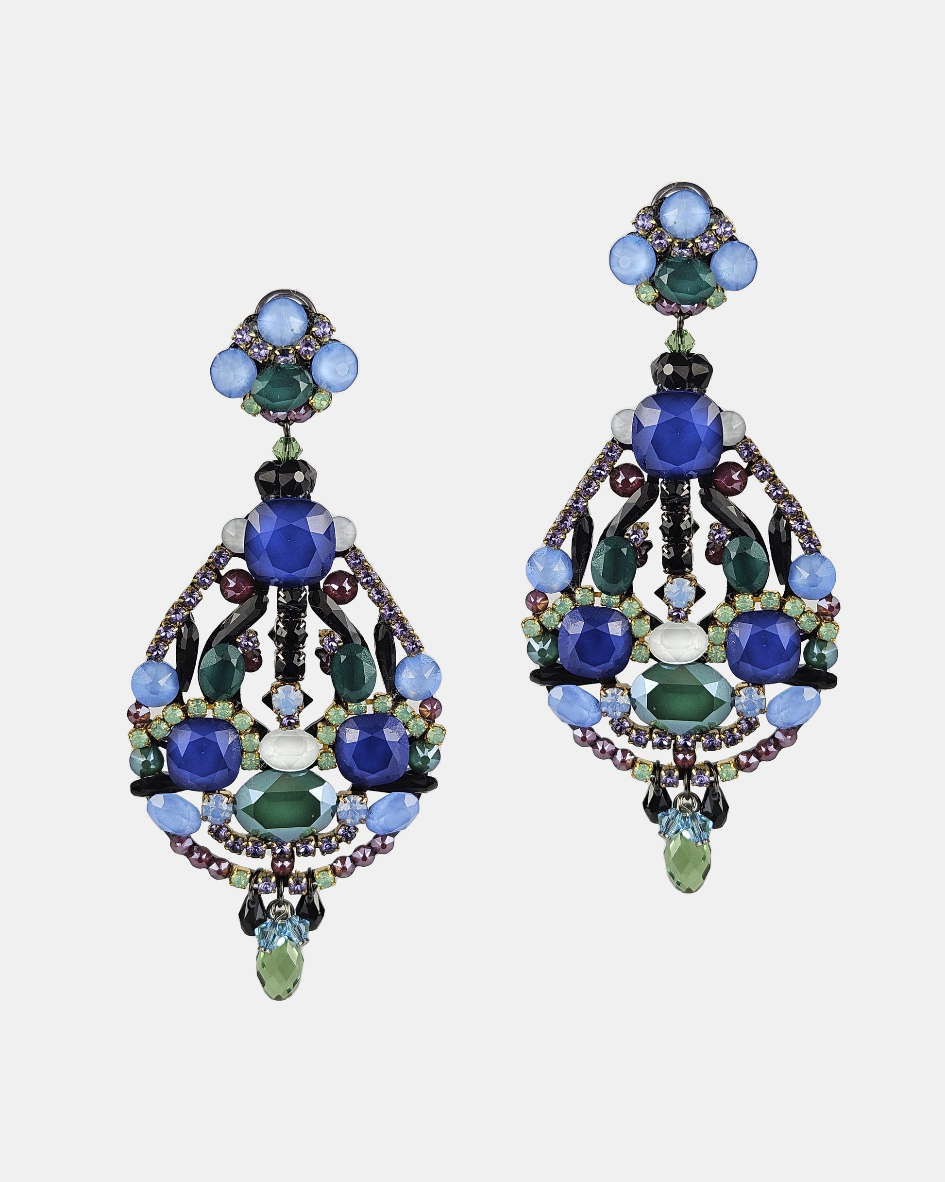 Pendientes Dublos swarovski Iris azul y verde
