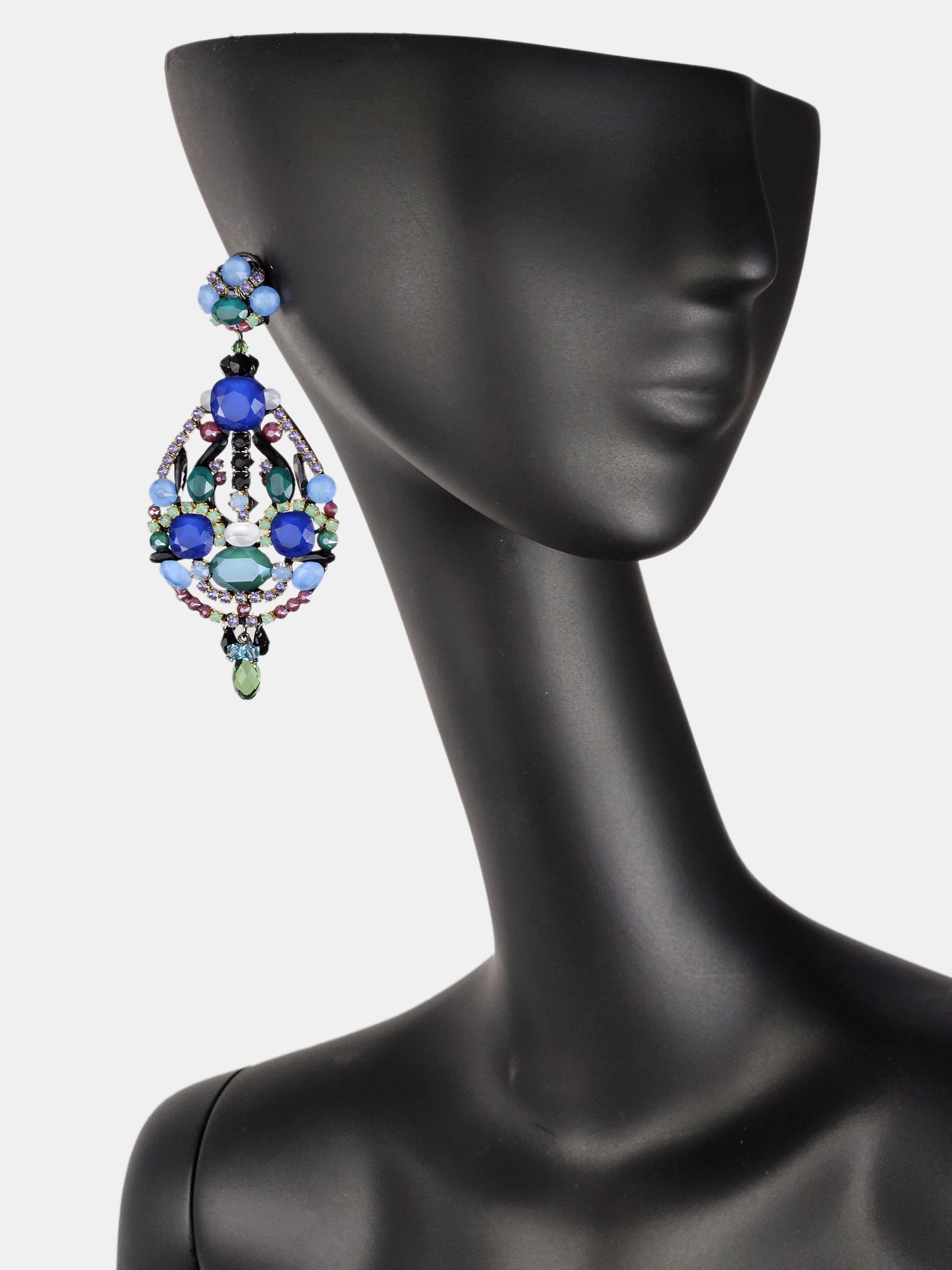 Pendientes Dublos swarovski Iris azul y verde