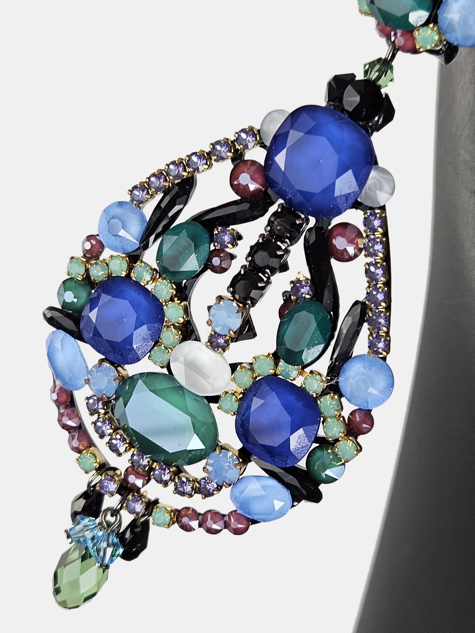 Pendientes Dublos swarovski Iris azul y verde