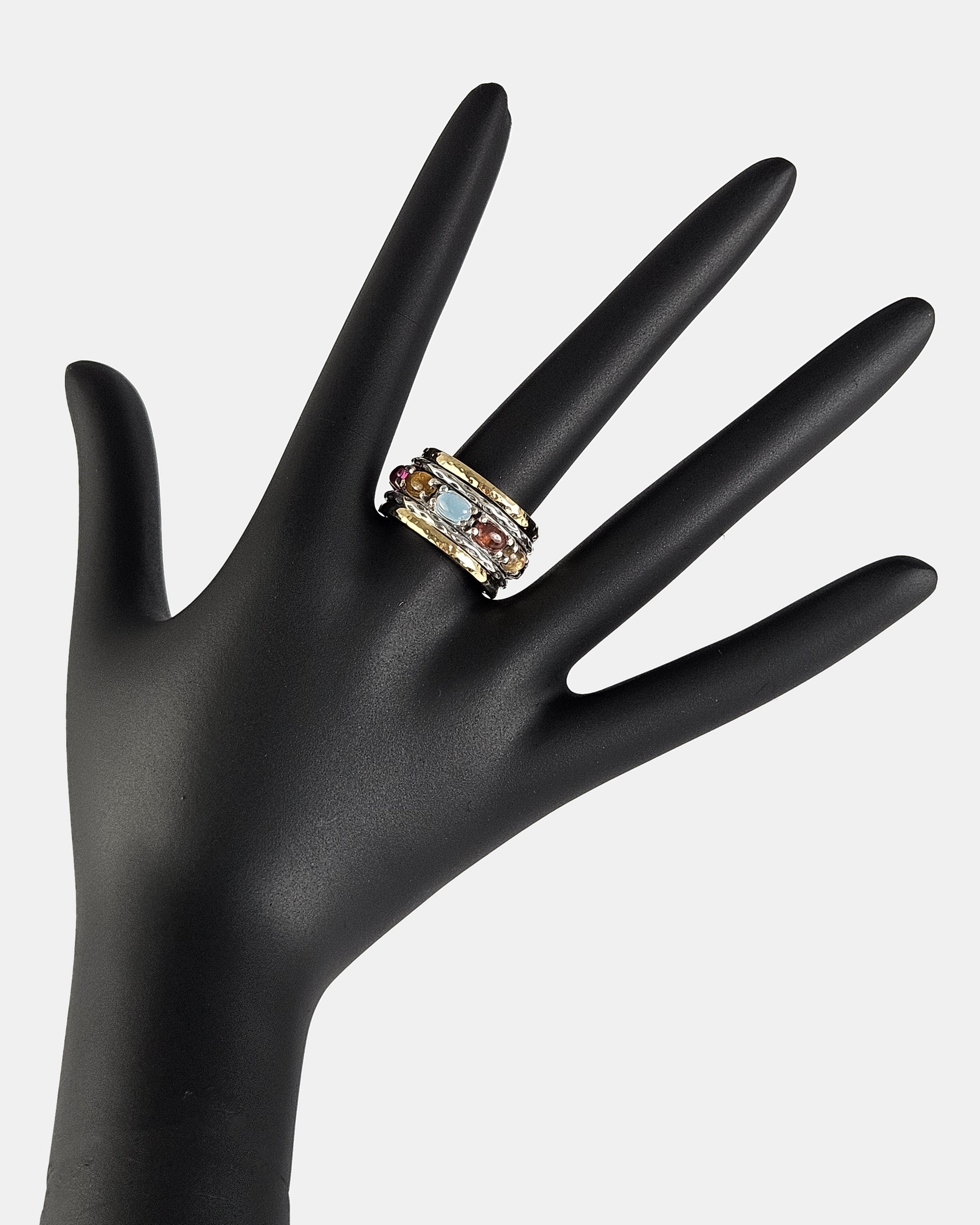 Anillo plata y turmalinas