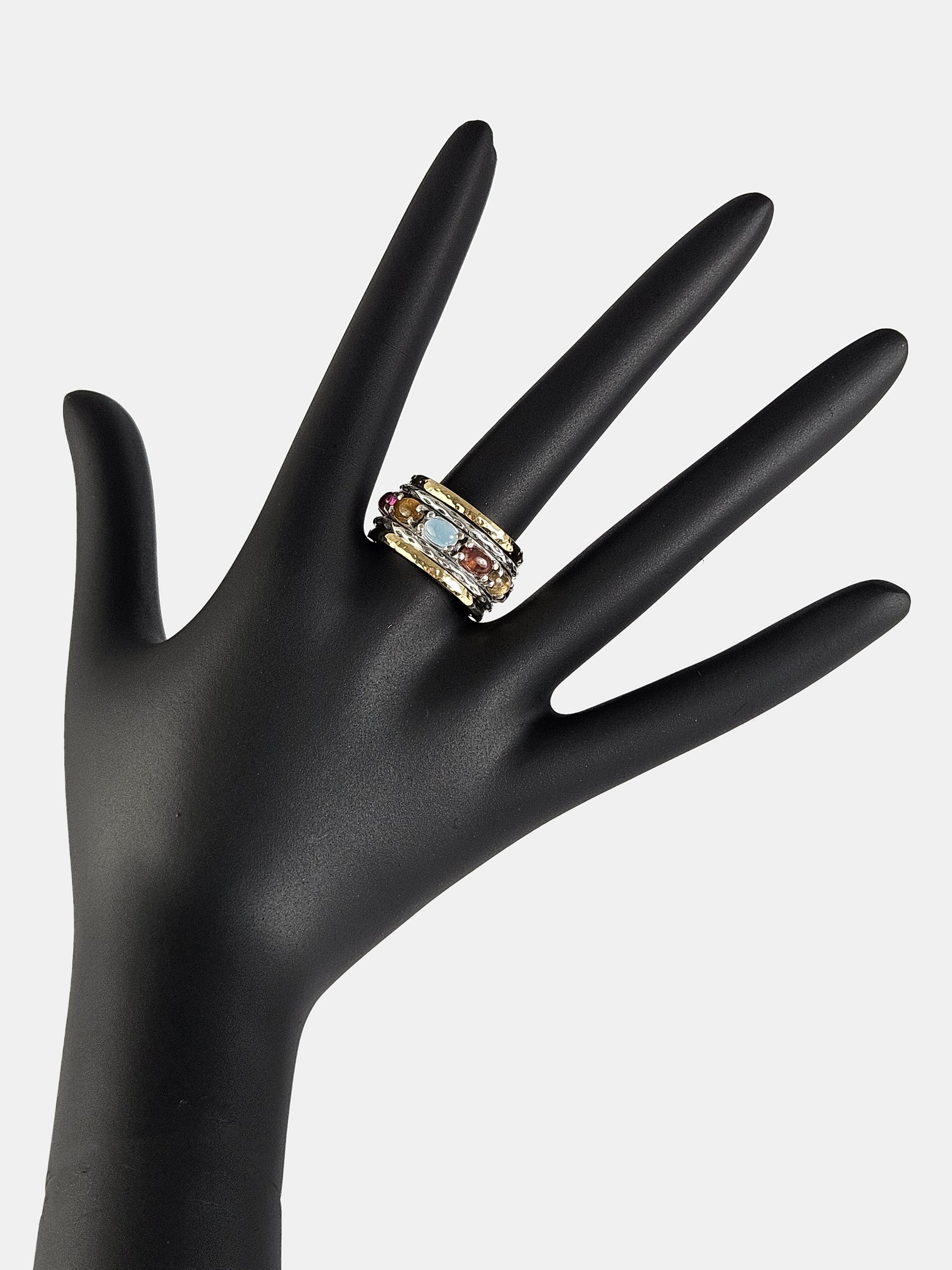 Anillo plata y turmalinas