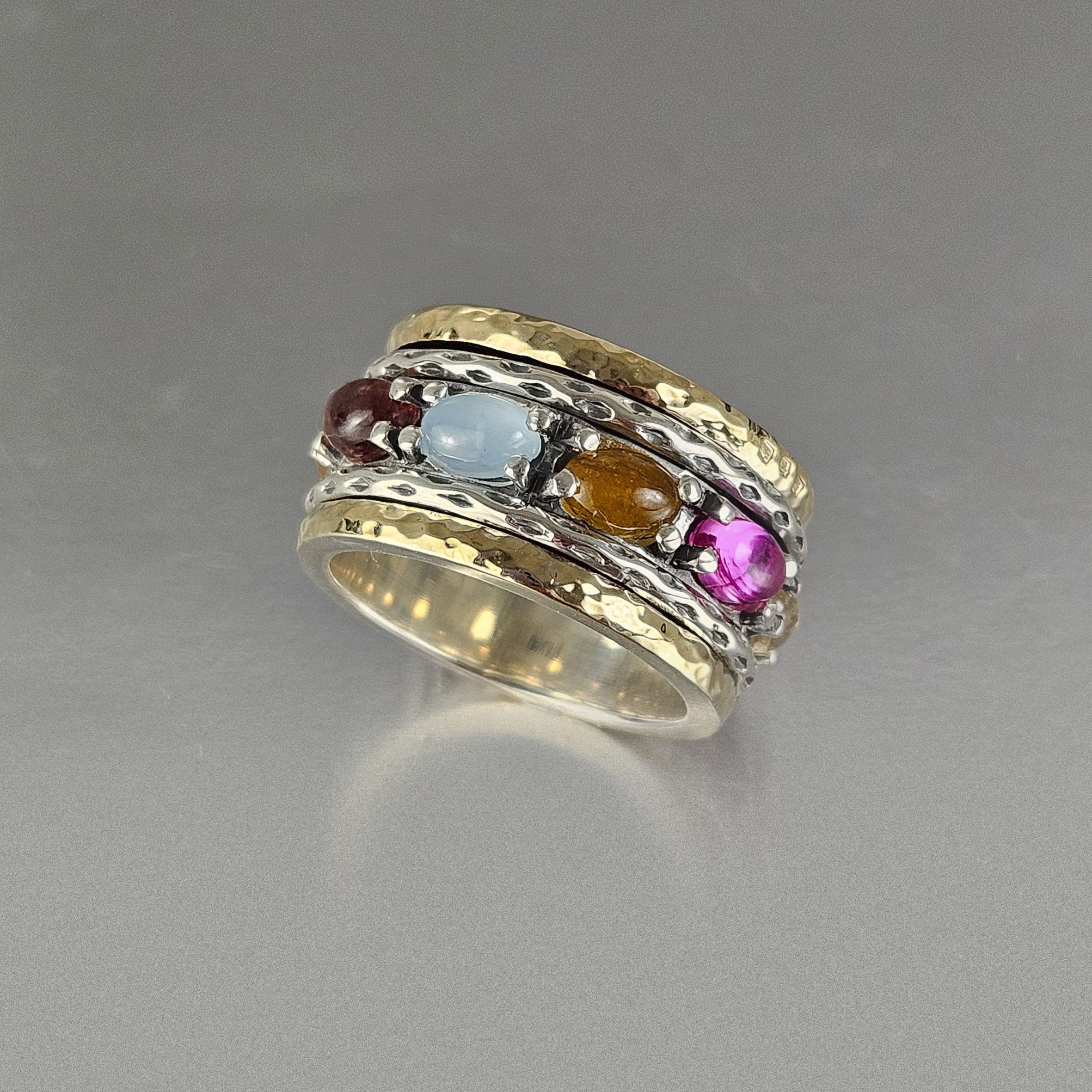 Anillo plata y turmalinas