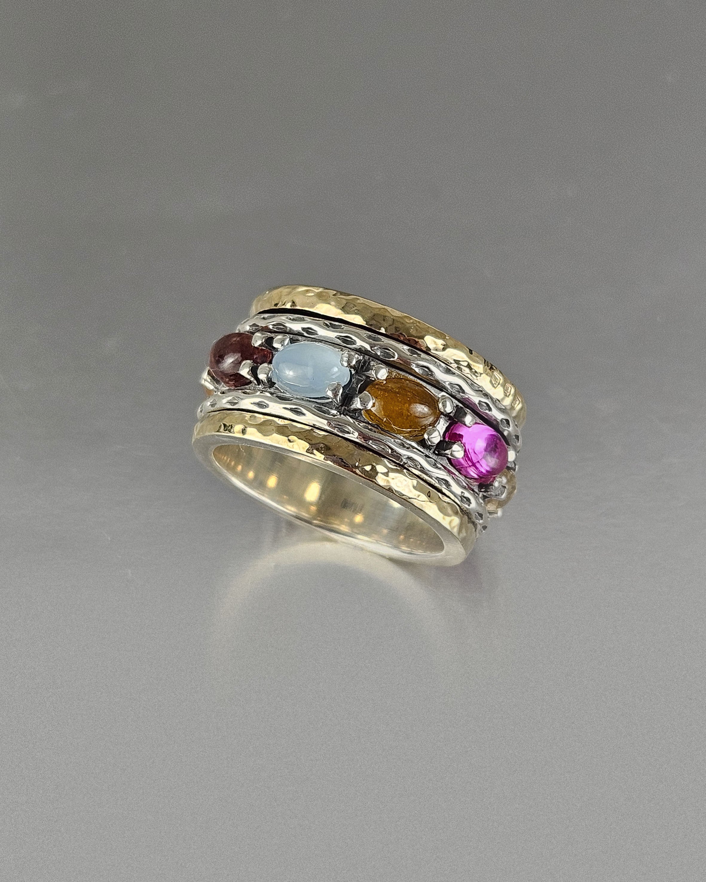 Anillo plata y turmalinas