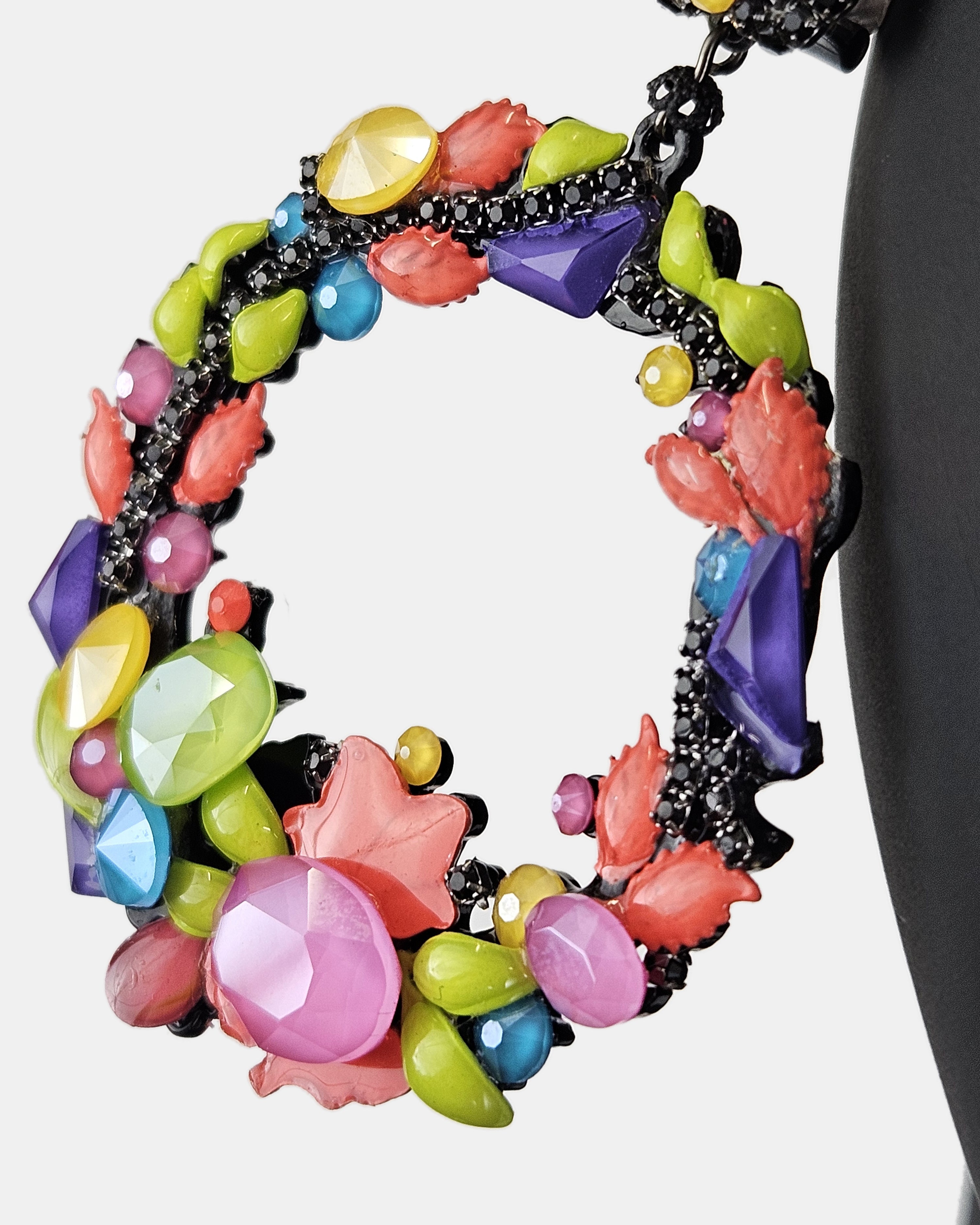 Swarovski multicolor hoop earrings 