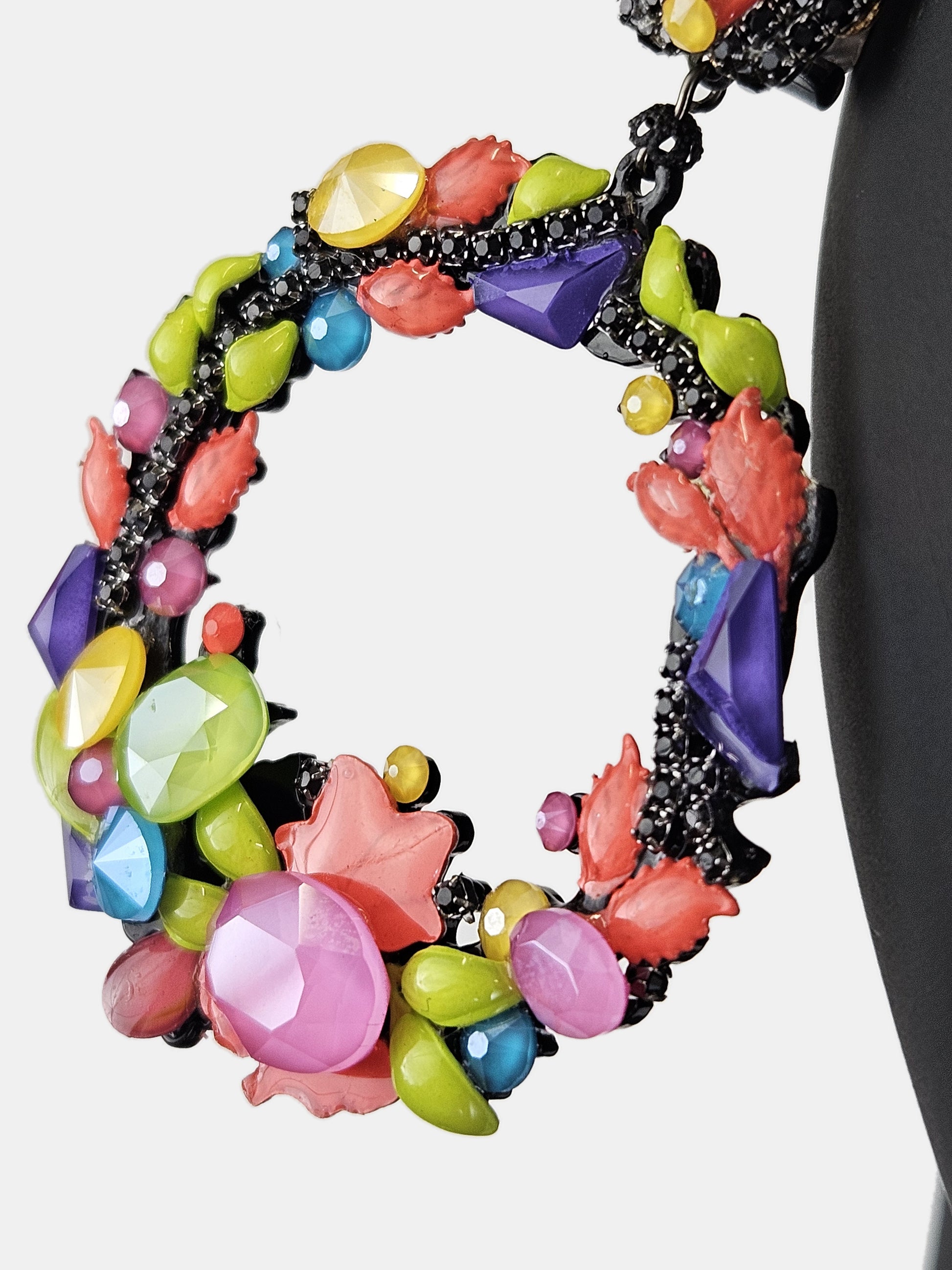 Swarovski multicolor hoop earrings 