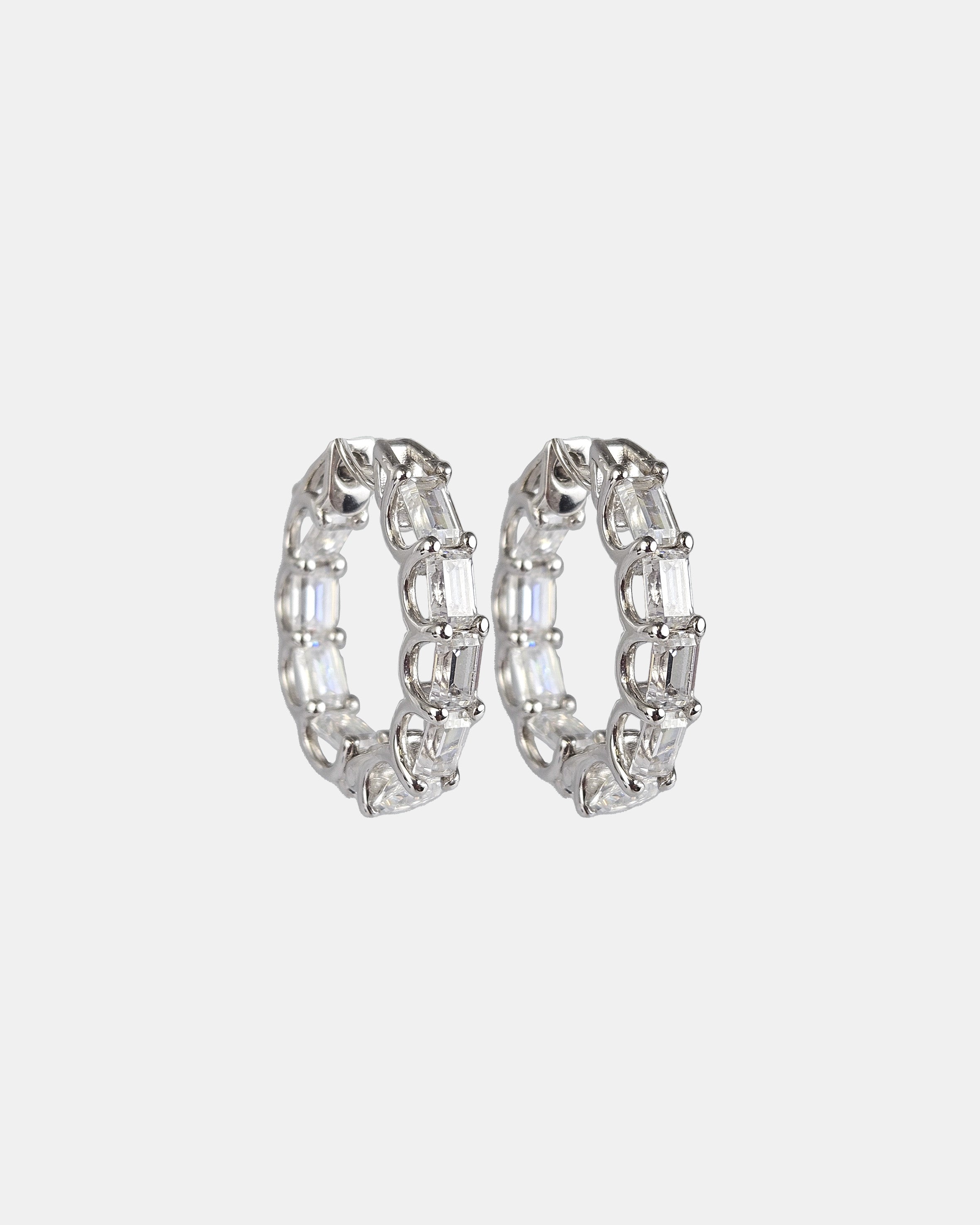 Pendientes aros plata y zirconitas
