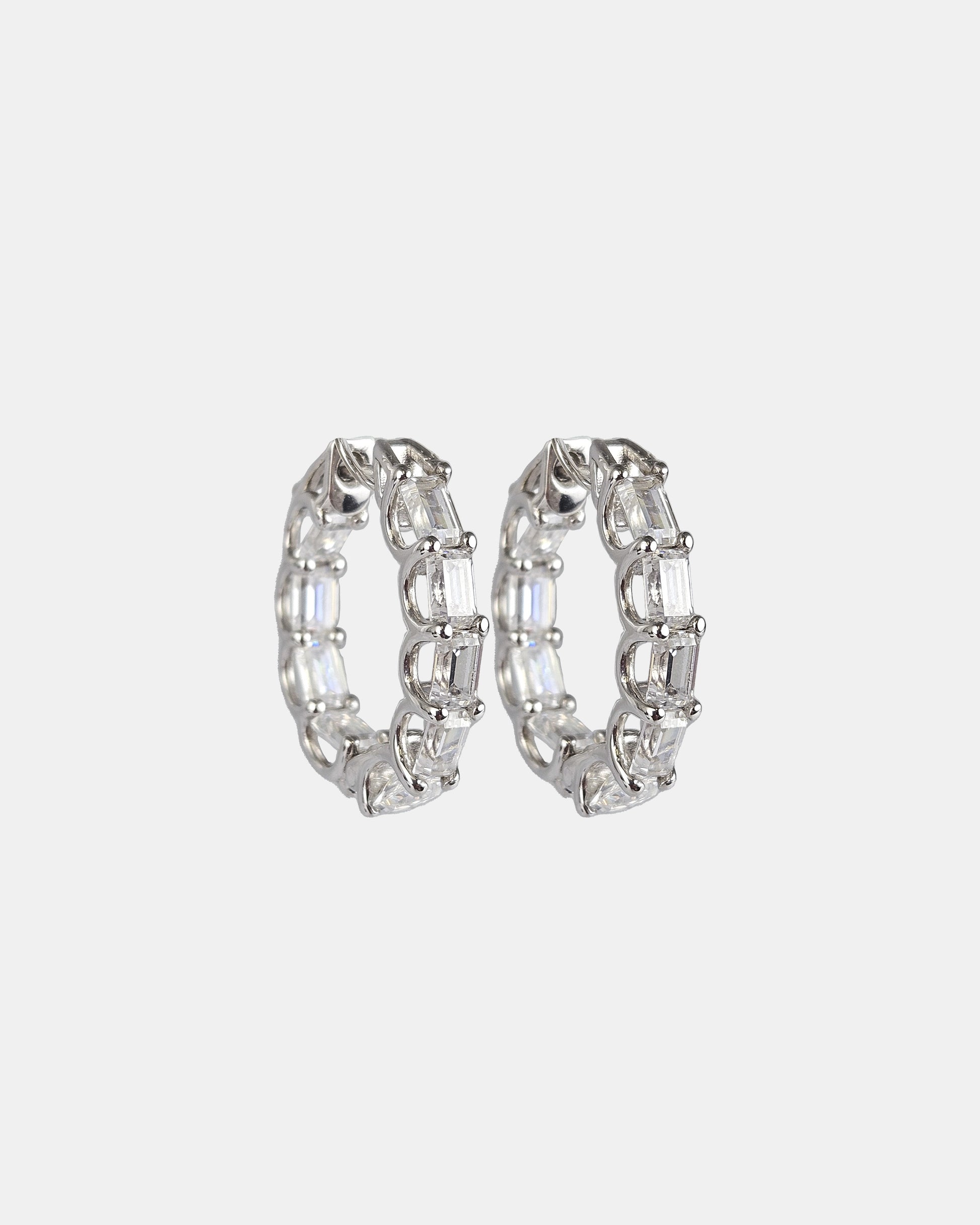 Pendientes aros plata y zirconitas
