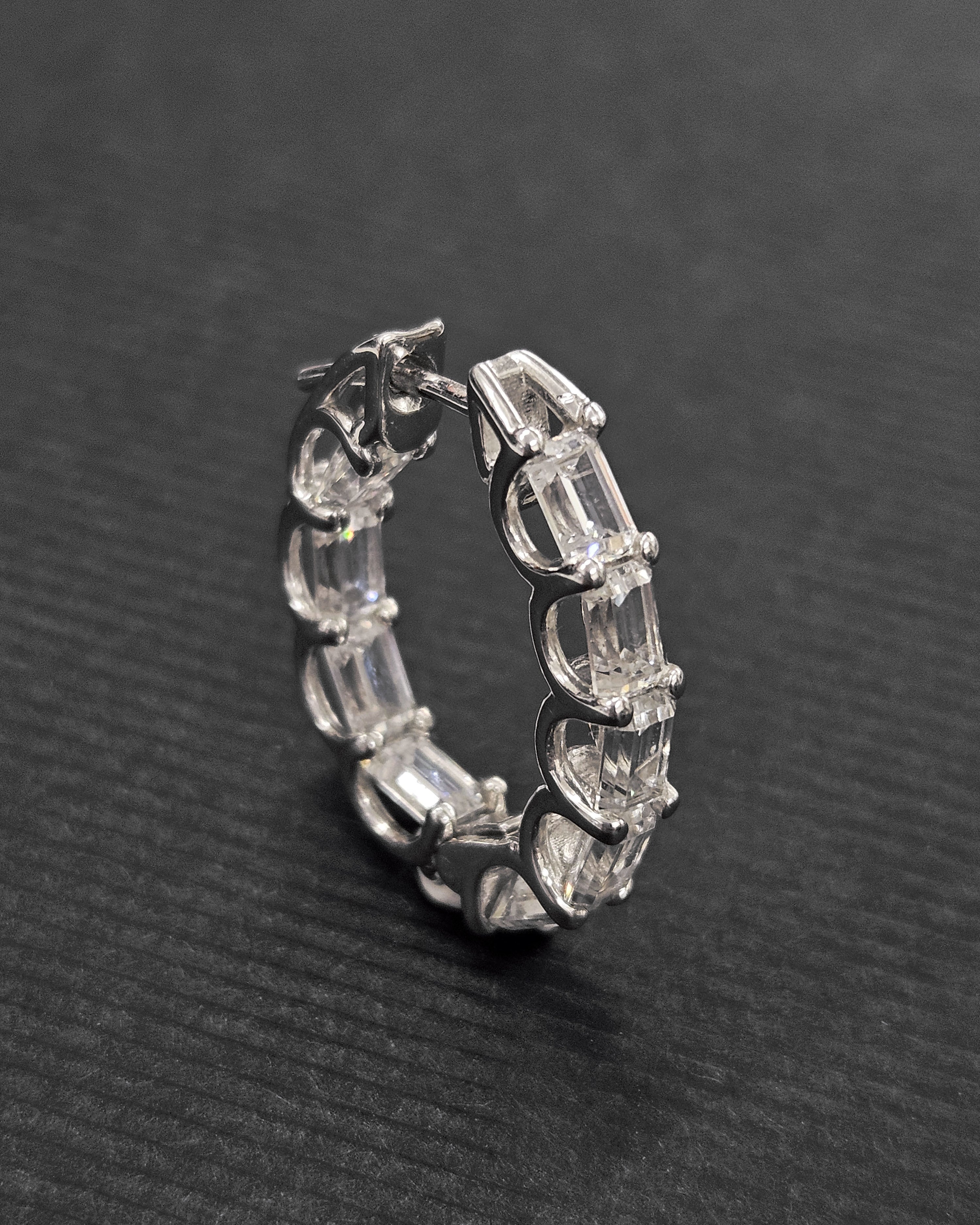 Pendientes aros plata y zirconitas