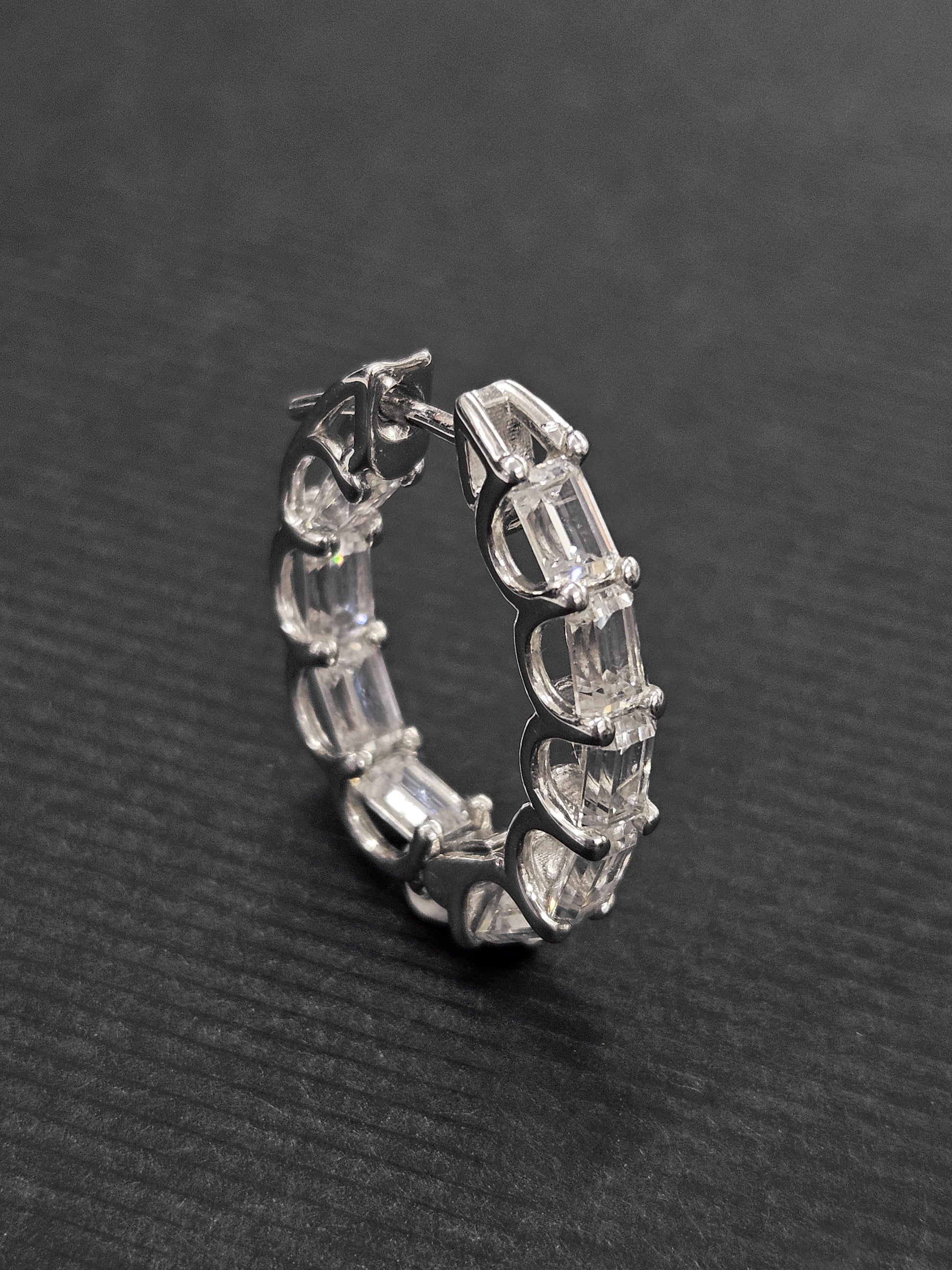 Pendientes aros plata y zirconitas