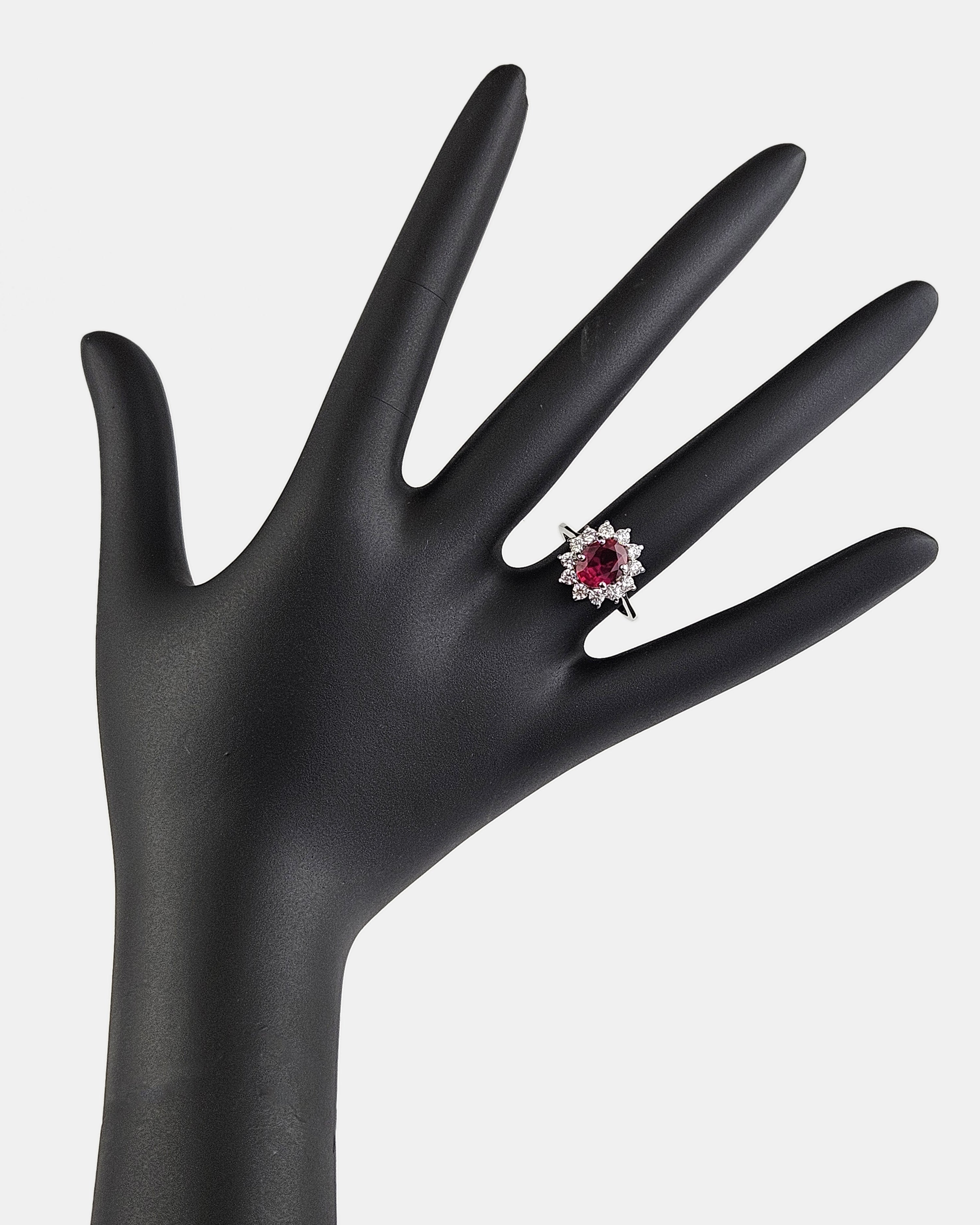 Anillo plata y zirconita Lady rojo rubí