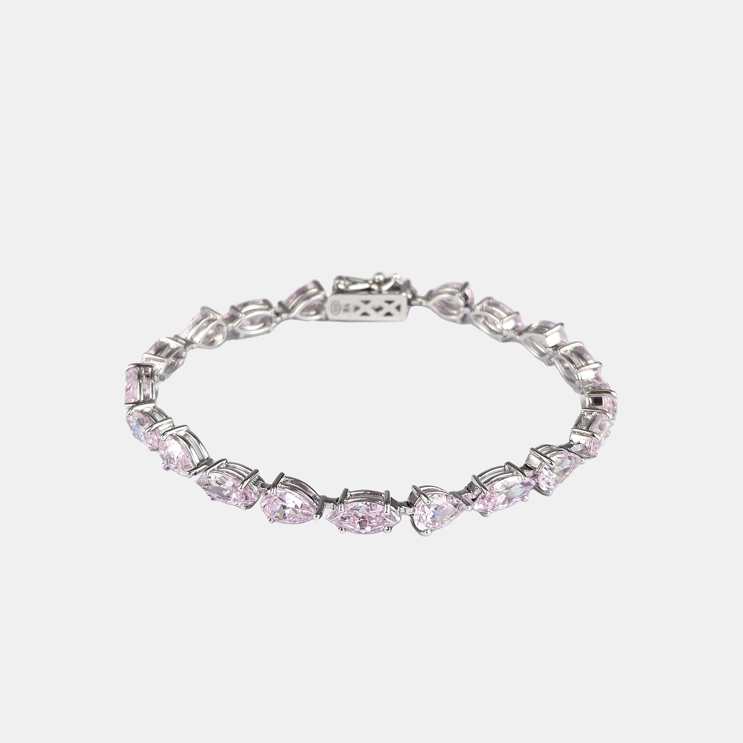 Pulsera plata y zirconita rosa Ethereal