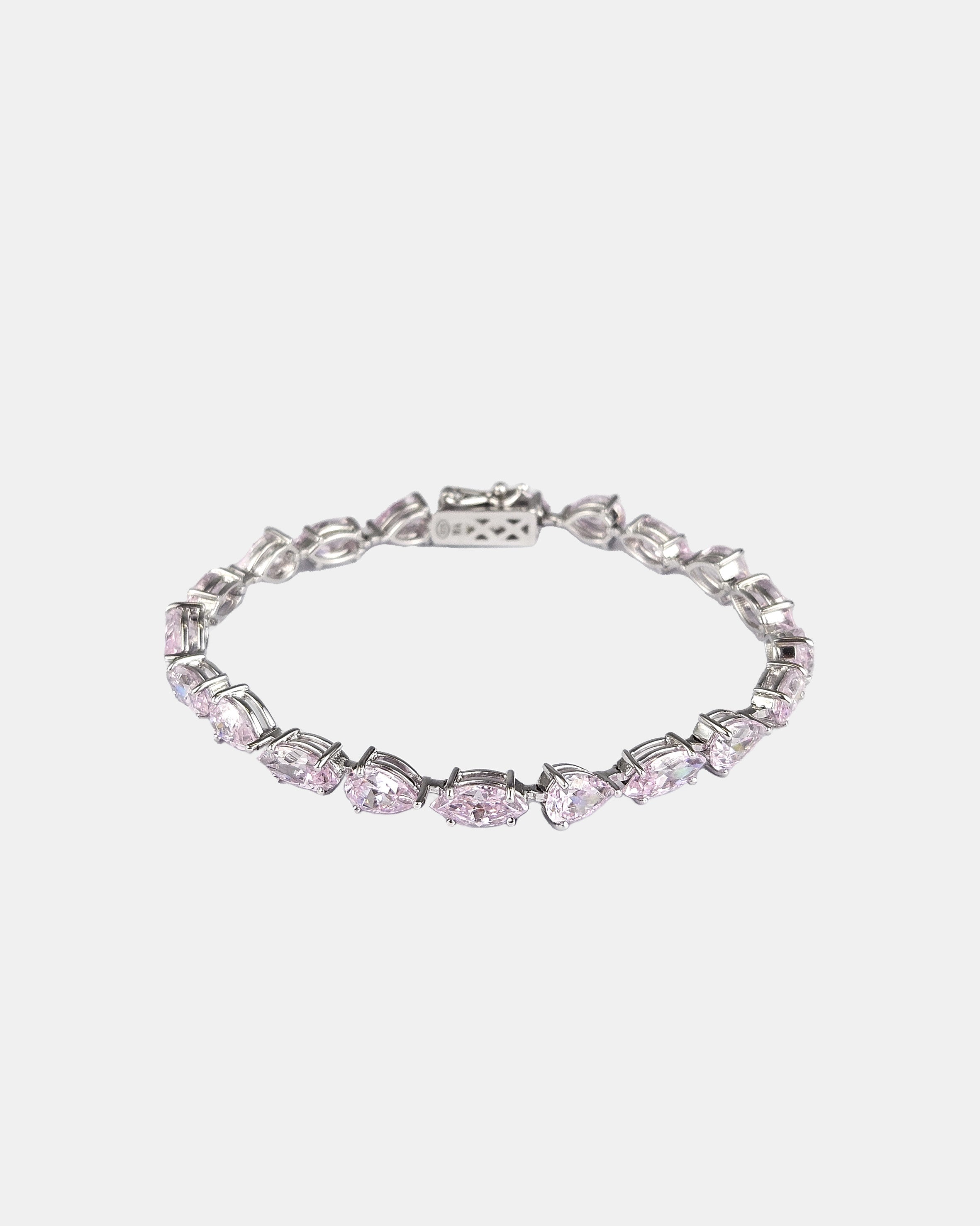 Pulsera plata y zirconita rosa Ethereal