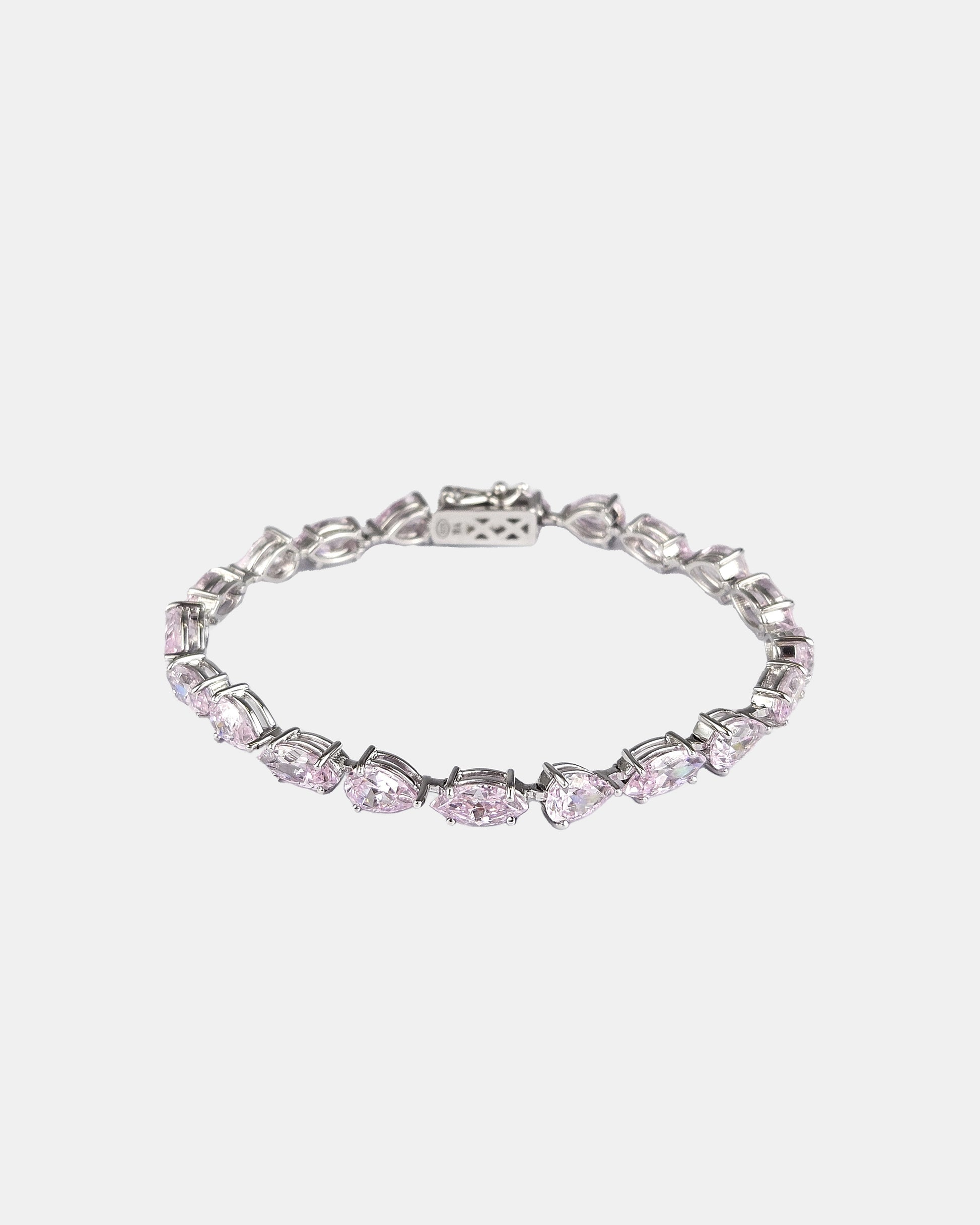 Pulsera plata y zirconita rosa Ethereal