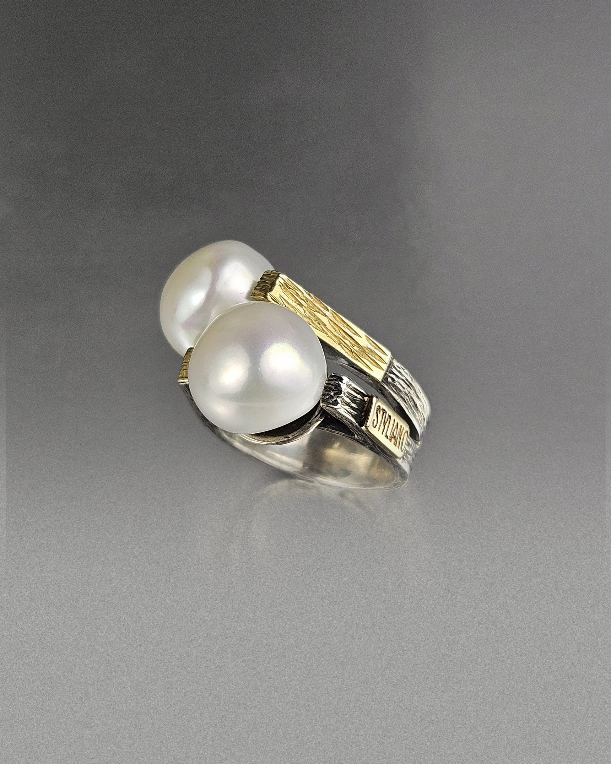 Anillo doblete perla