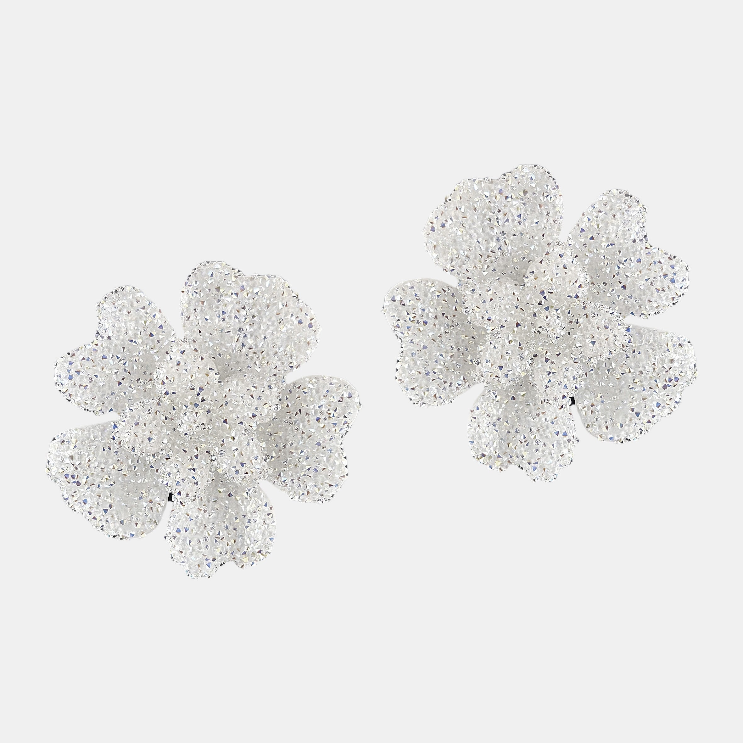 Pendientes Prímula swarovski blanco