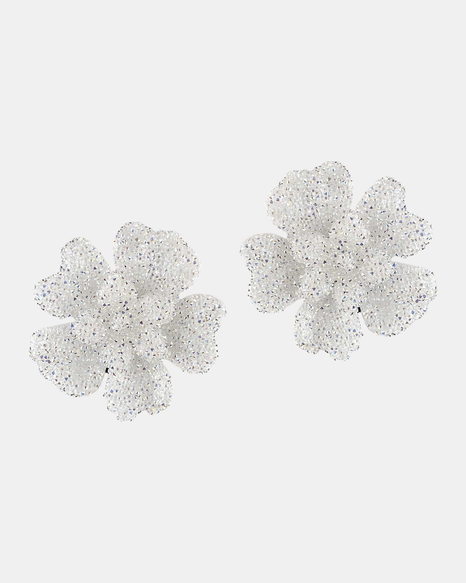 Pendientes Prímula swarovski blanco