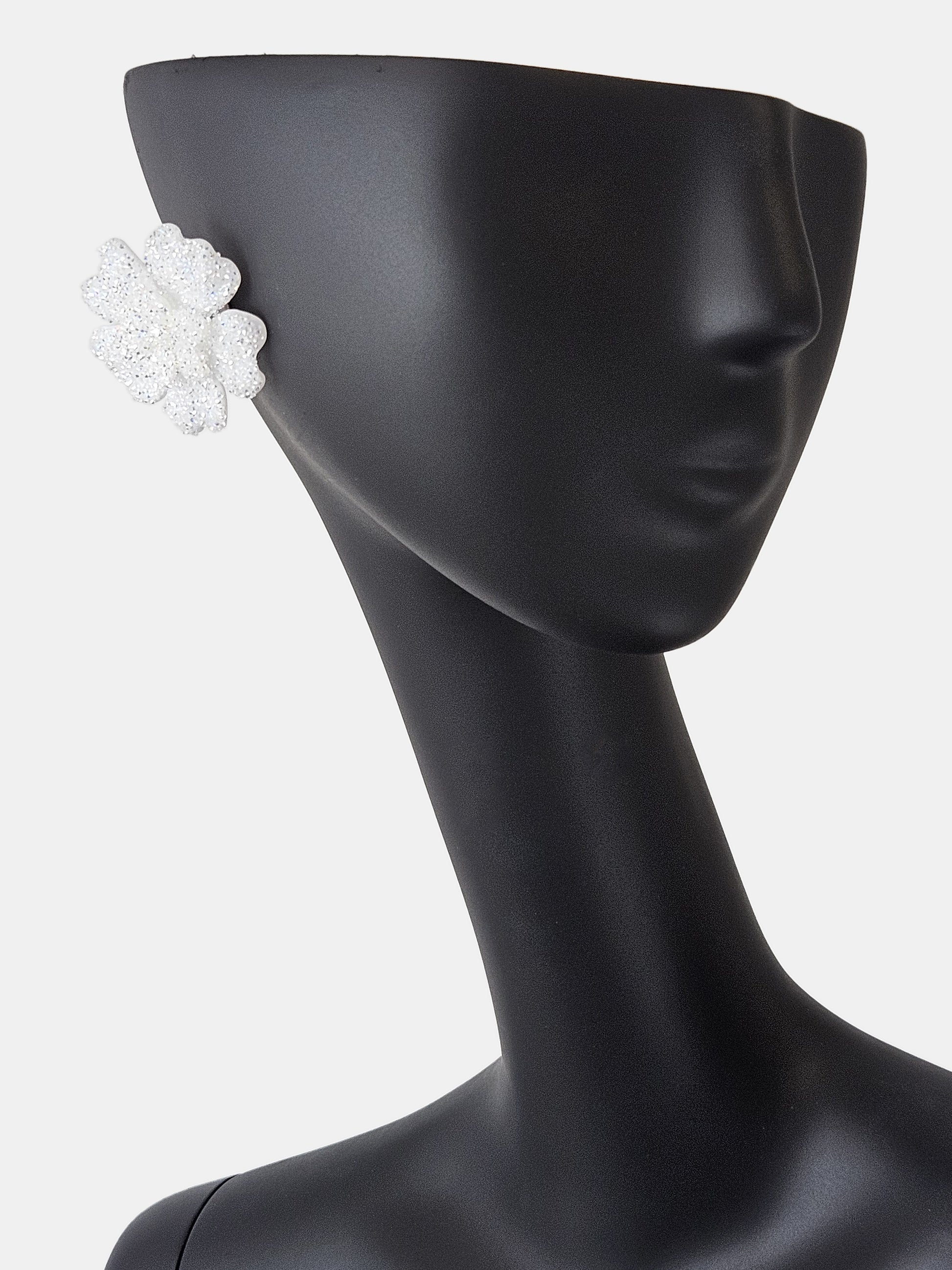 Pendientes Prímula swarovski blanco