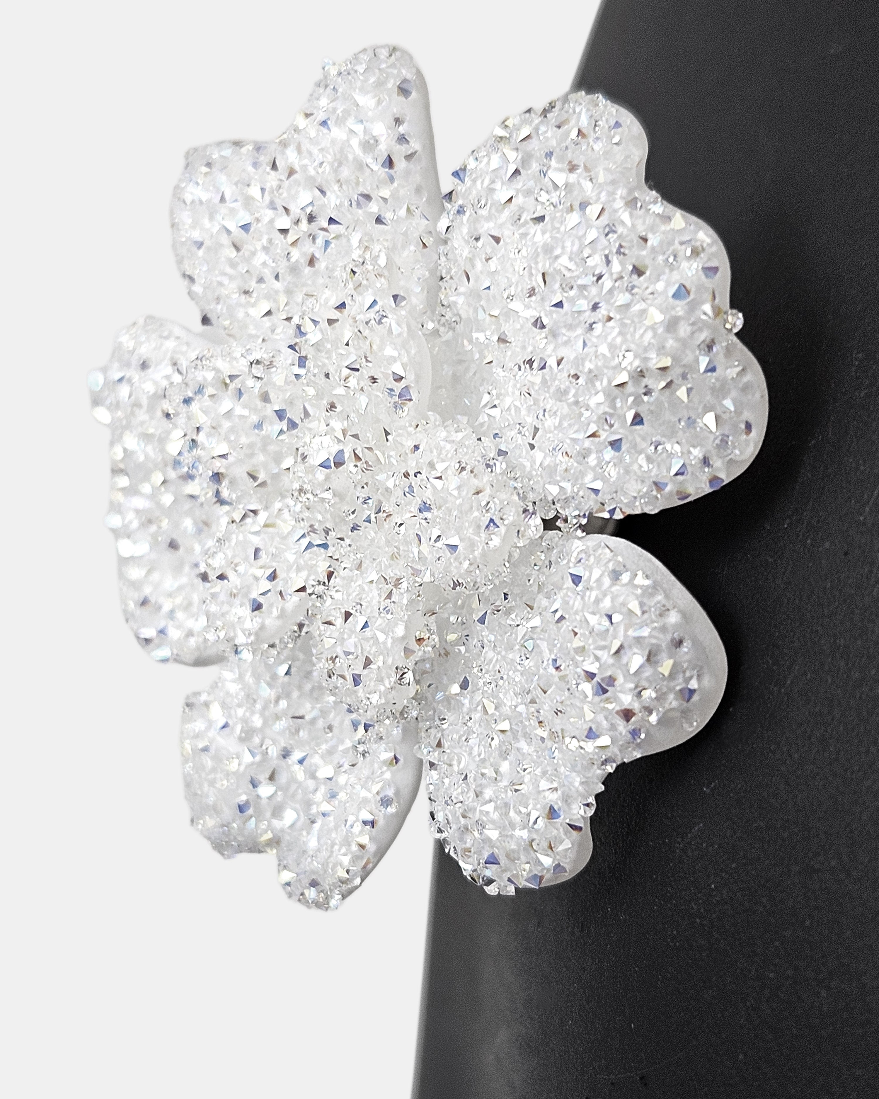 Pendientes Prímula swarovski blanco