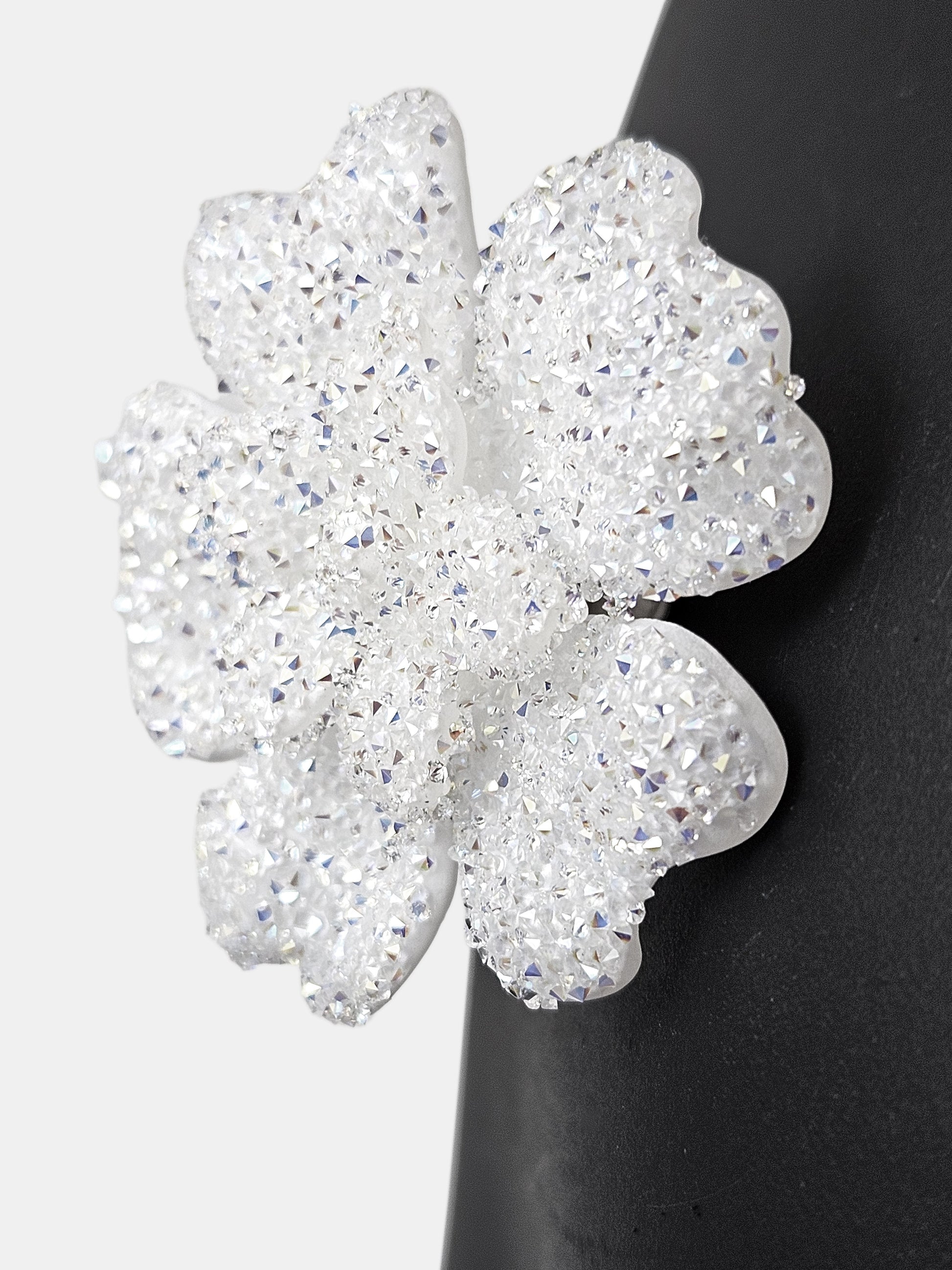 Pendientes Prímula swarovski blanco