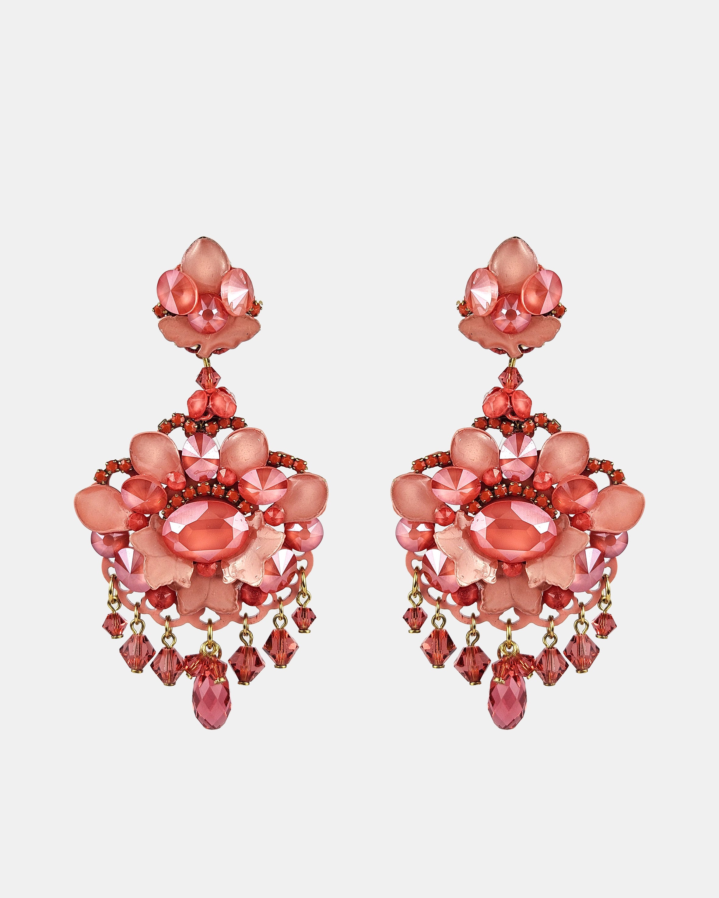 Pendientes láquer coral medianos