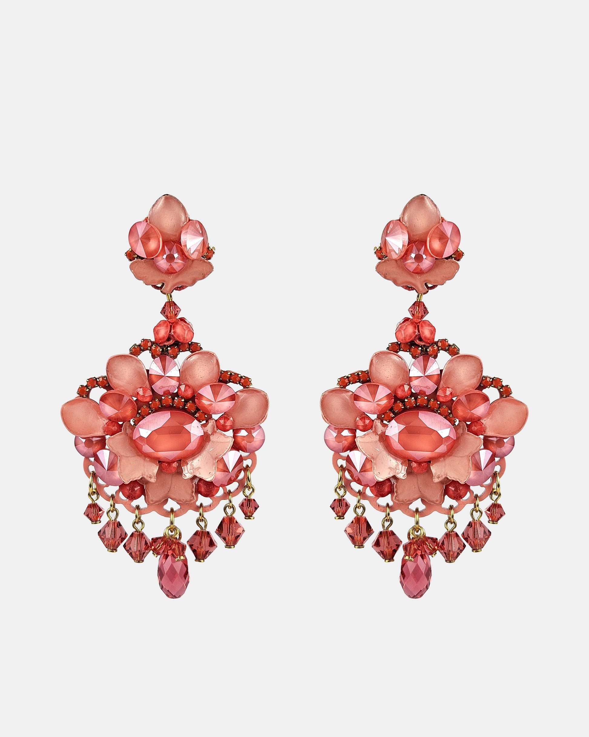 Pendientes láquer coral medianos