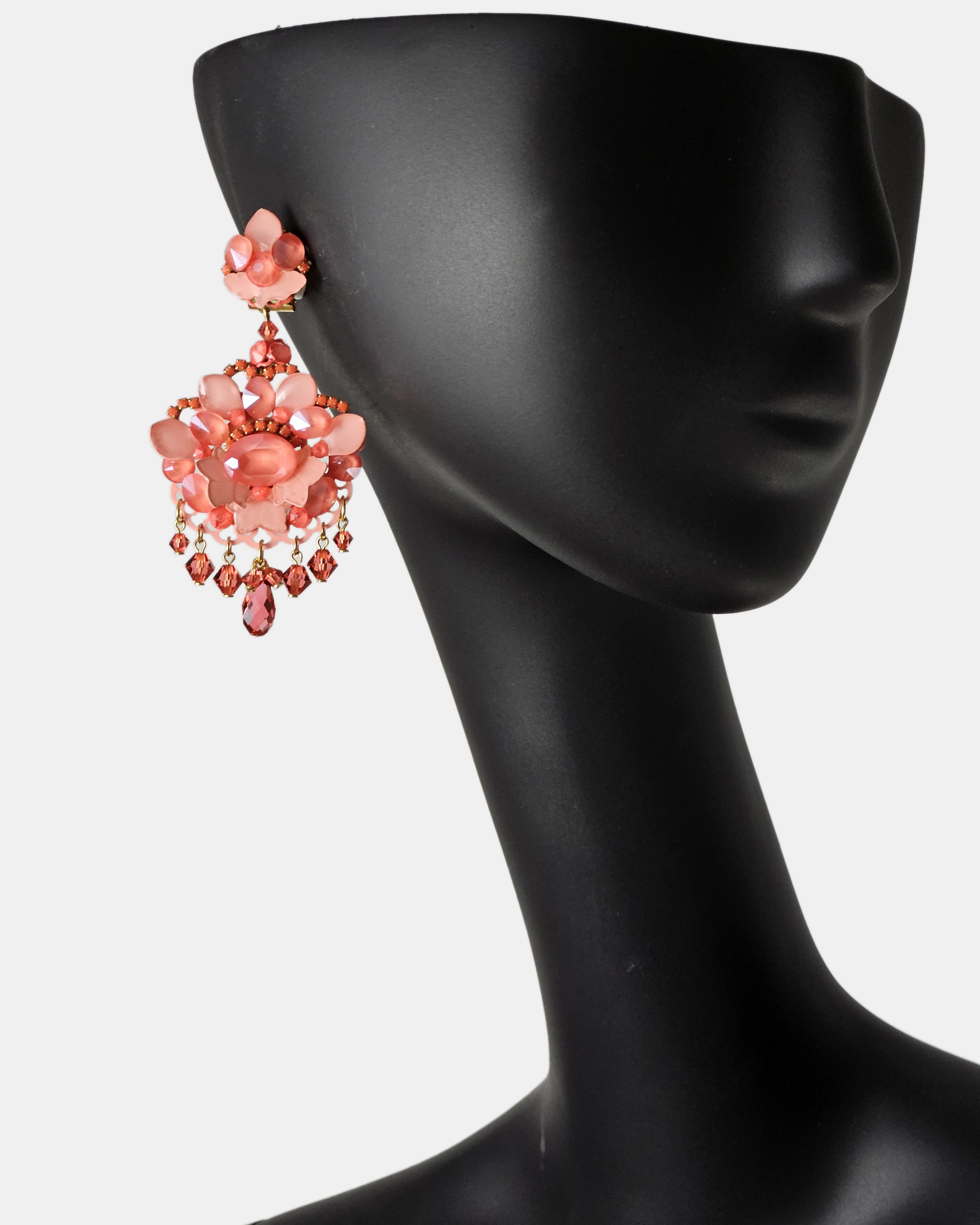 Pendientes láquer coral medianos