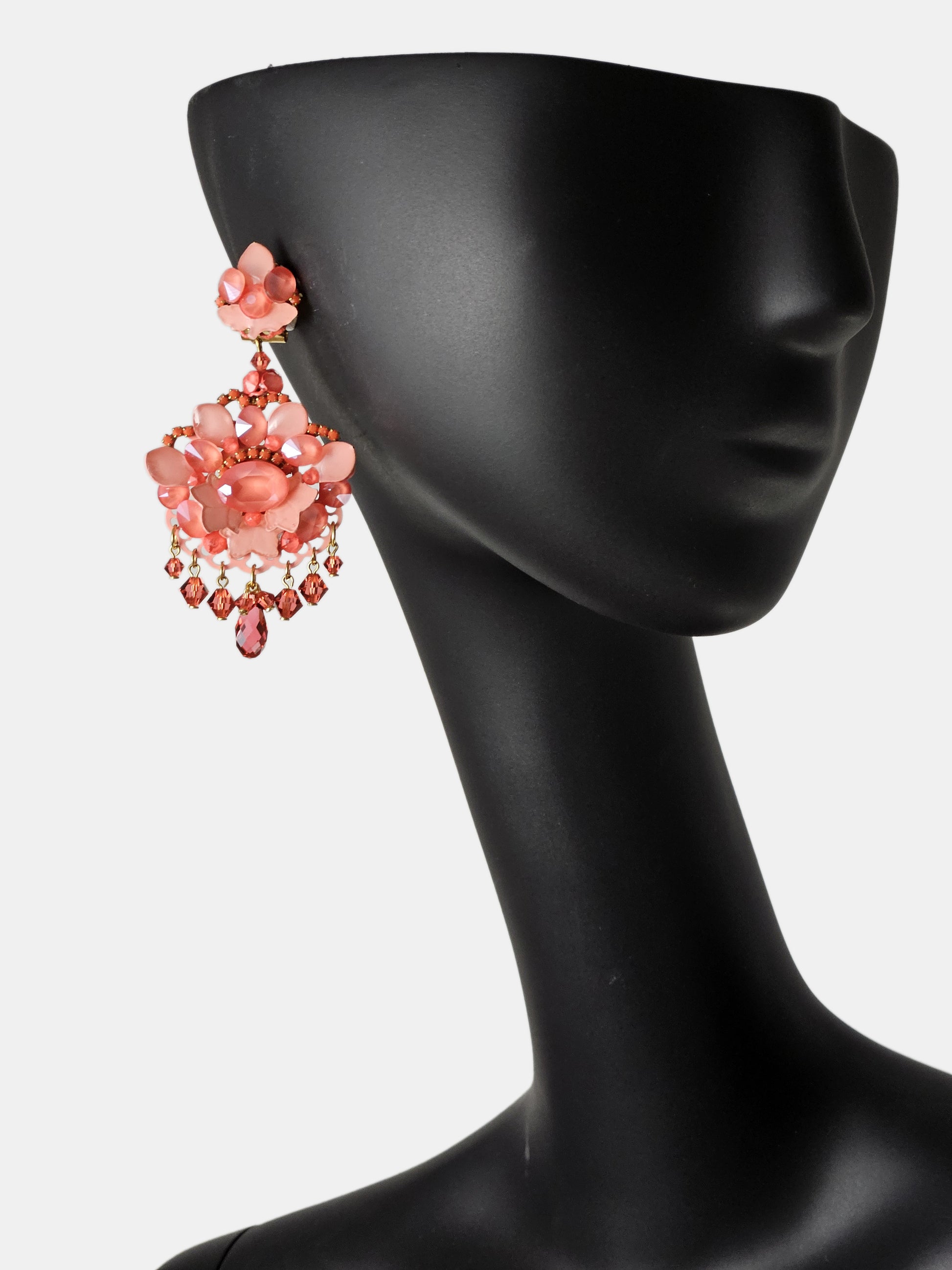 Pendientes láquer coral medianos