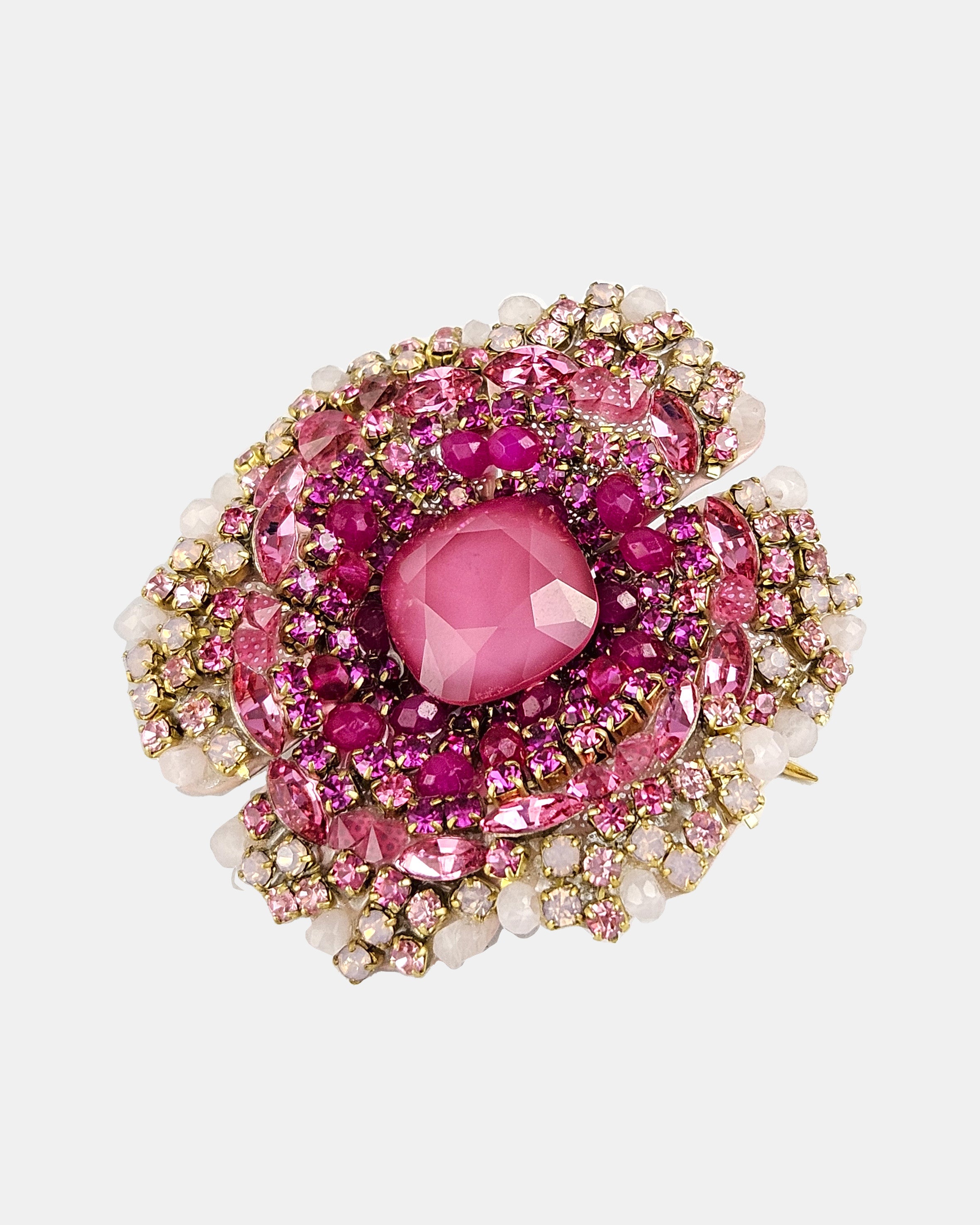 Broche flor de Swarovski rosa