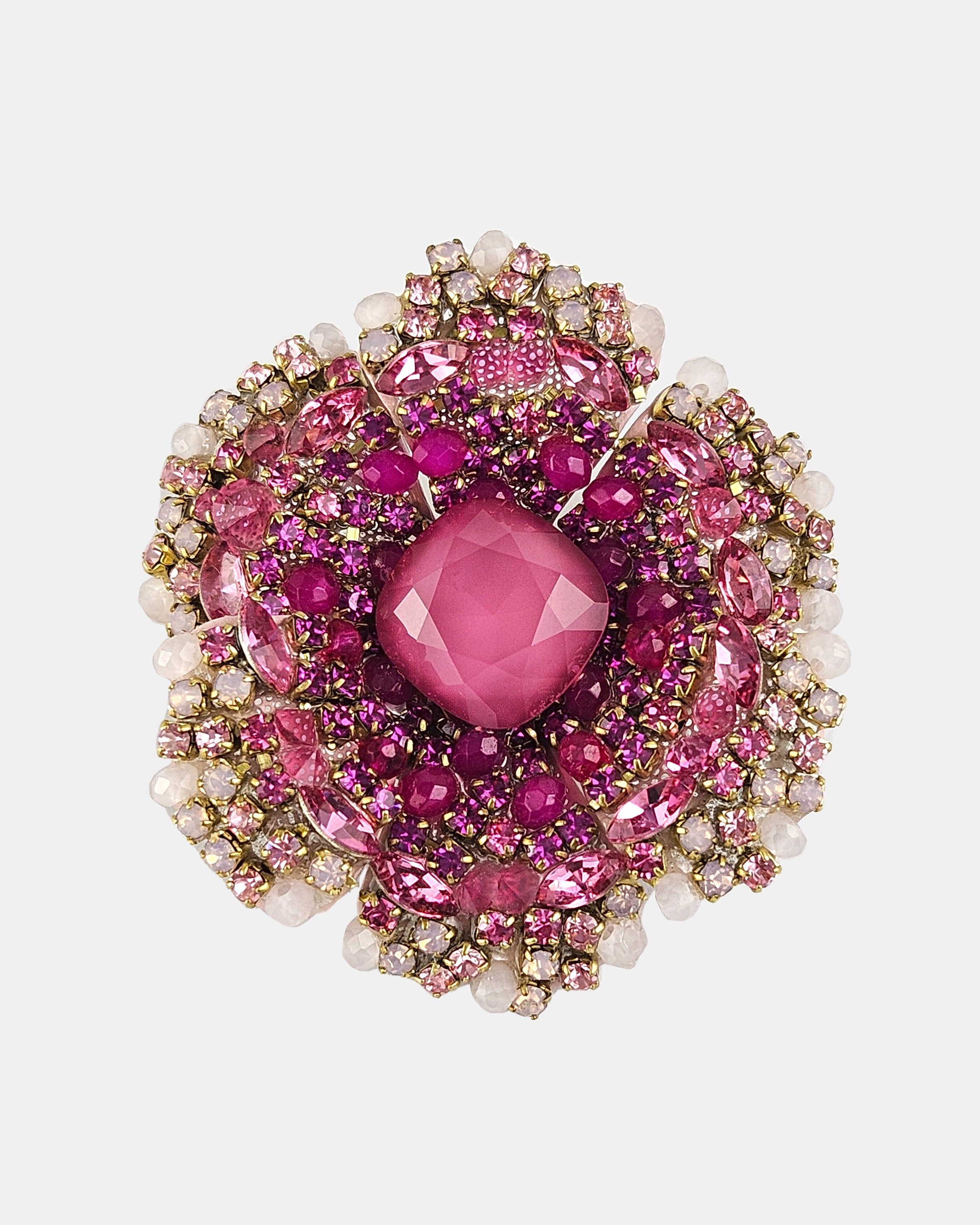 Broche flor de Swarovski rosa