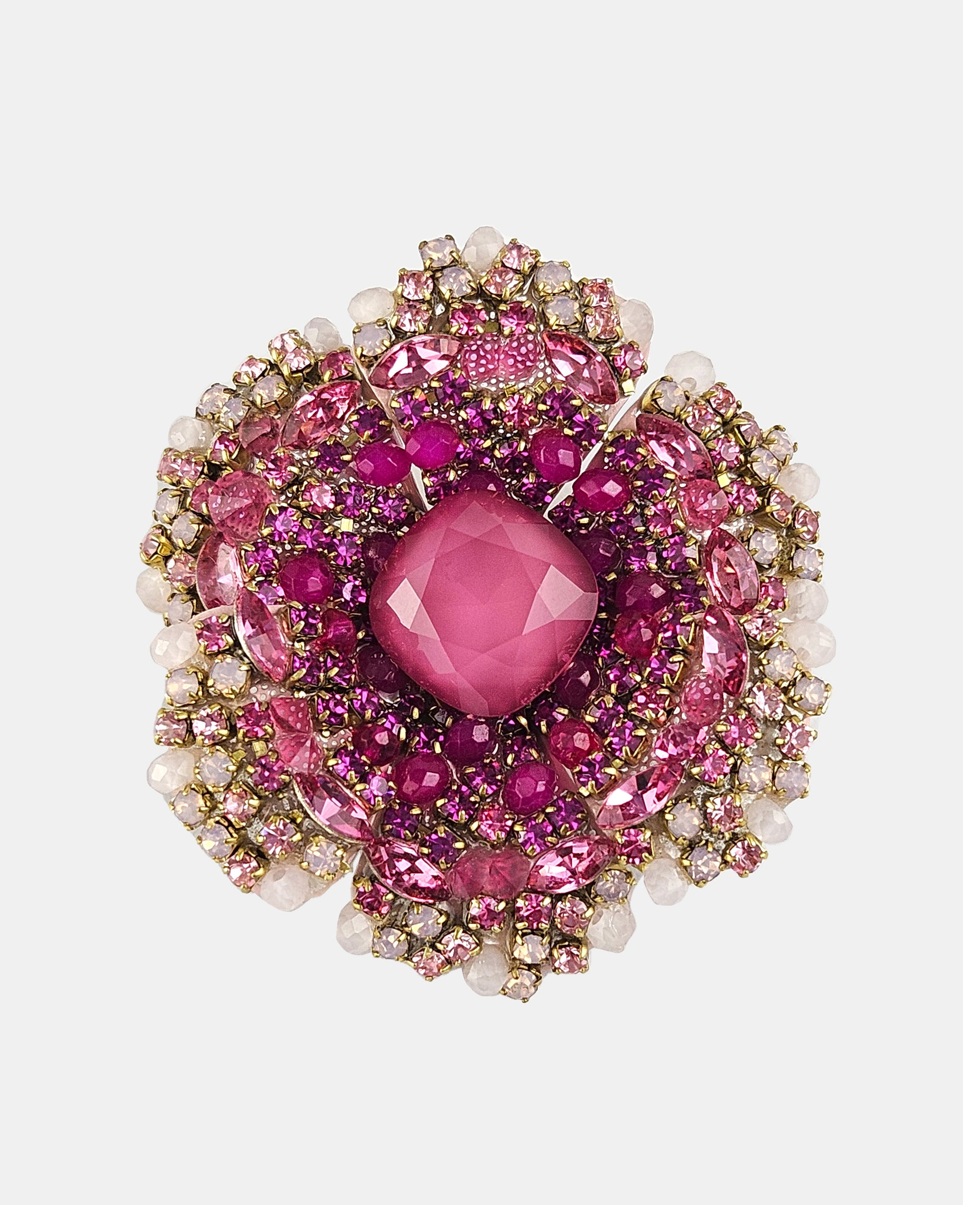 Broche flor de Swarovski rosa