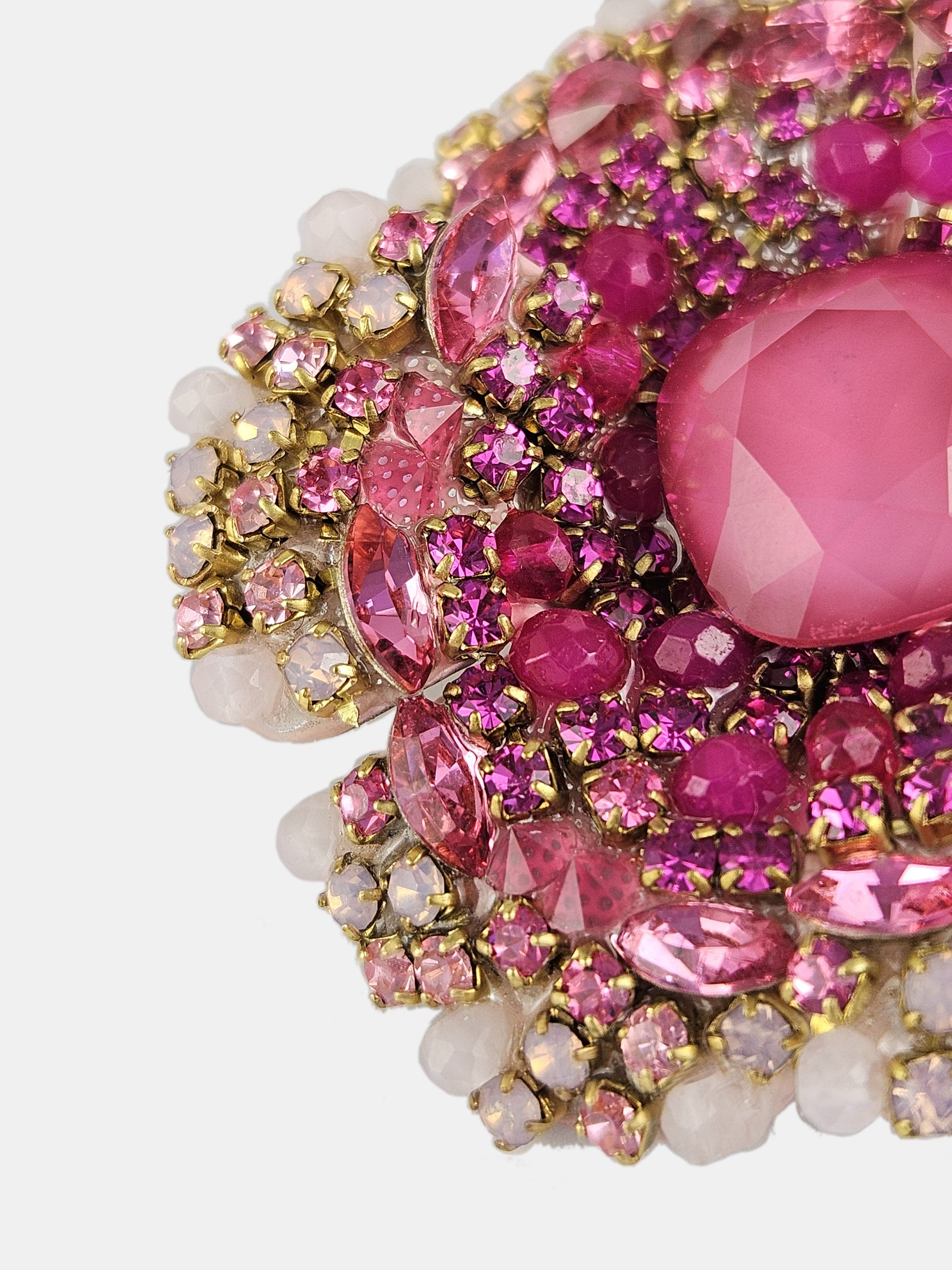 Broche flor de Swarovski rosa