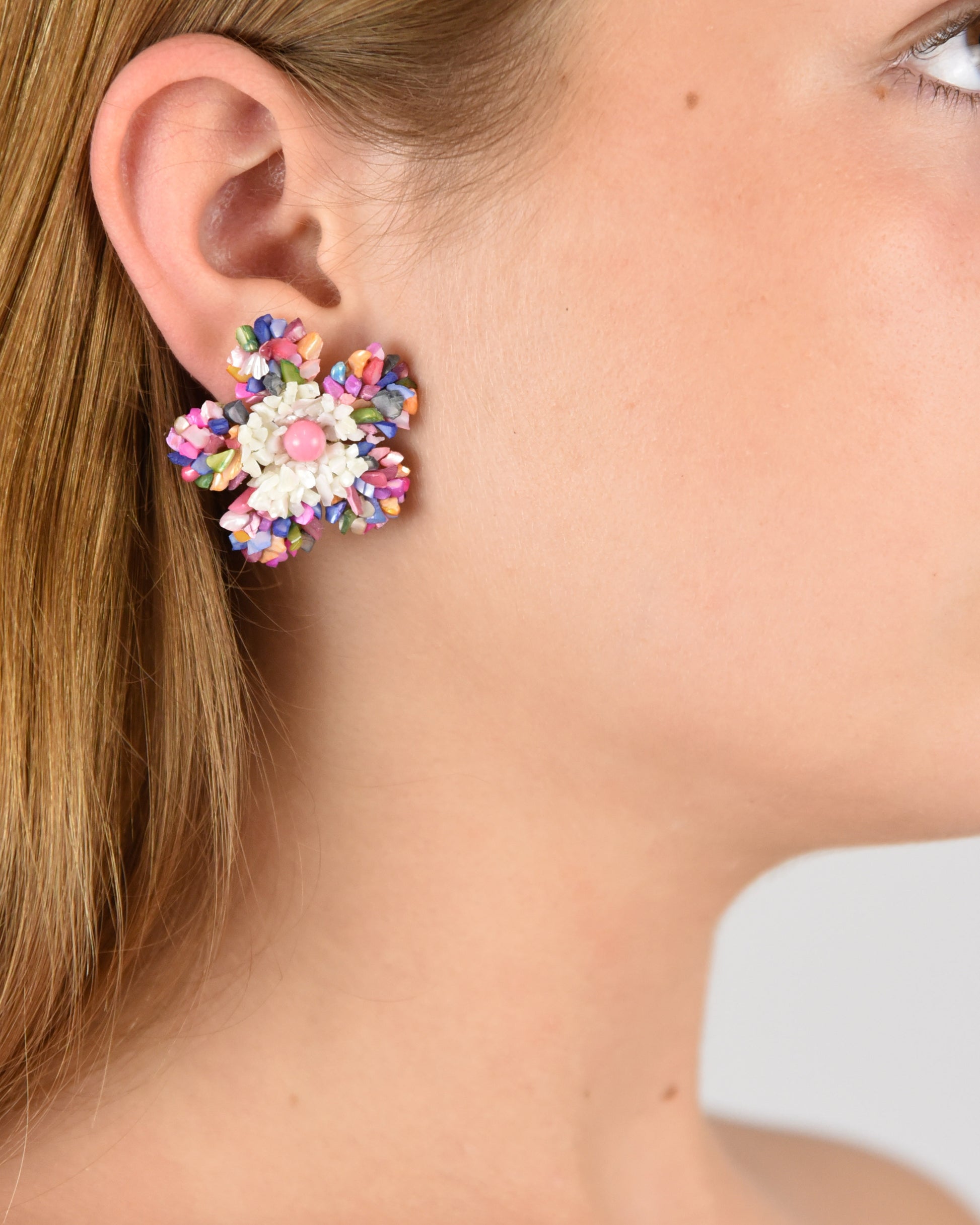 Pendientes Flor nácar Dublos