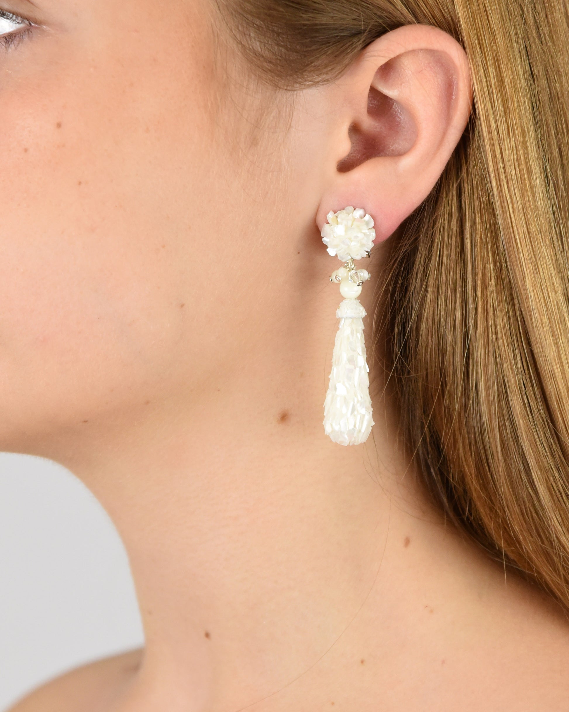 Pendientes lágrima y flor nácar