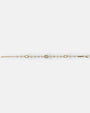 pulsera Fiorenza de Maria e Luisa Jewels en plata 925 chapada en oro con perlas y cristales transparentes.