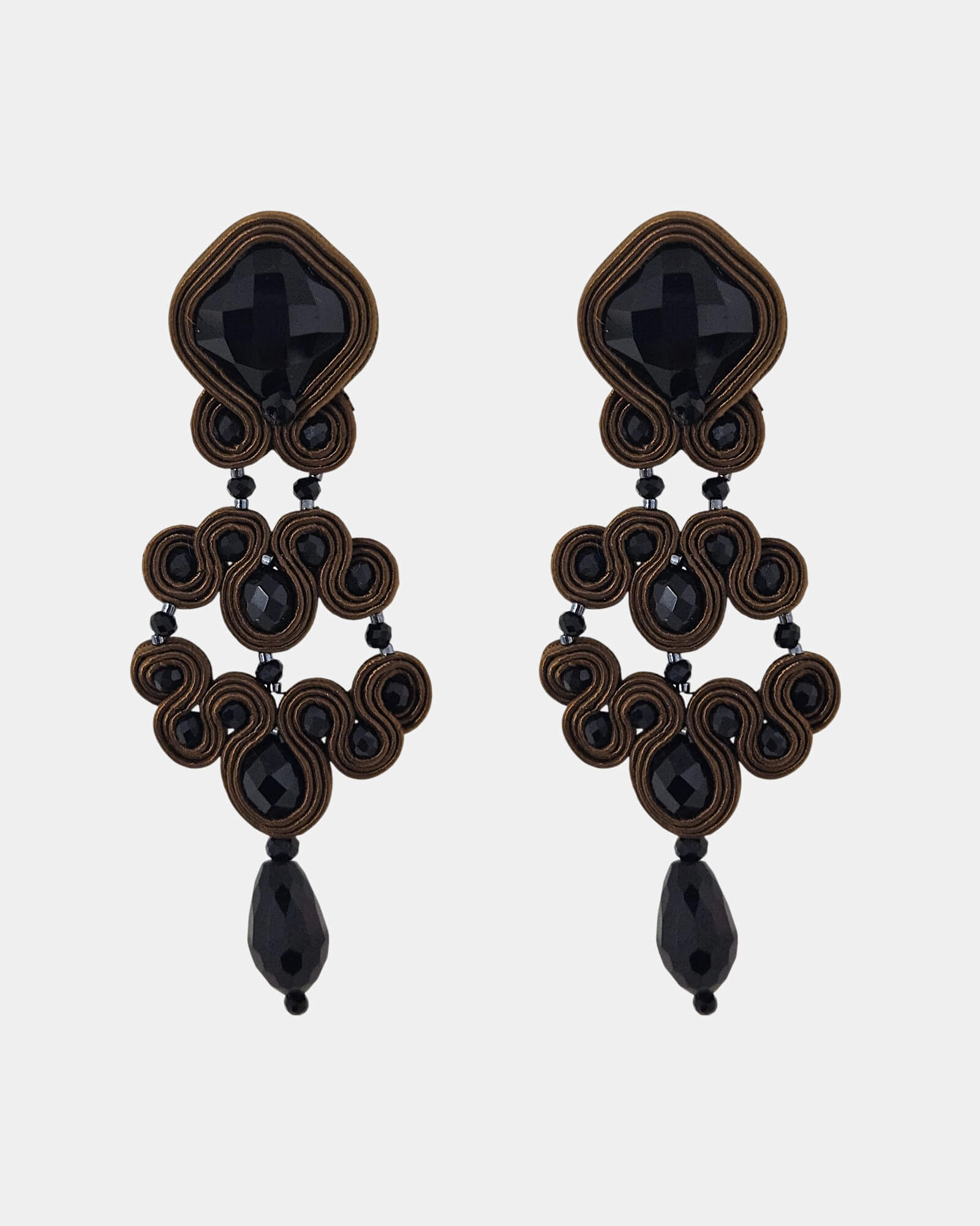 Pendientes gótico azabache madera