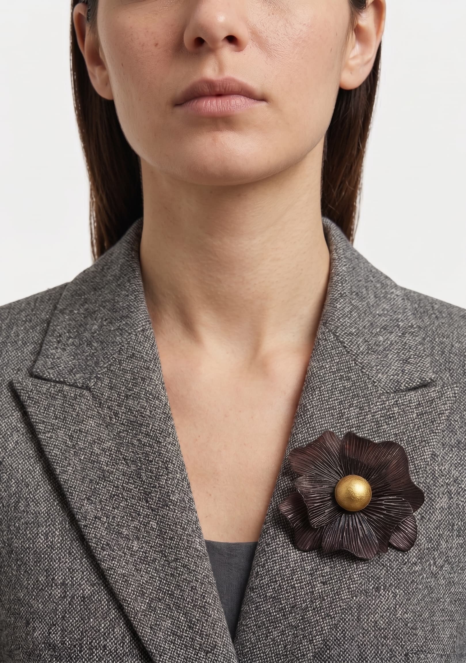 Broche Anémona Bronce